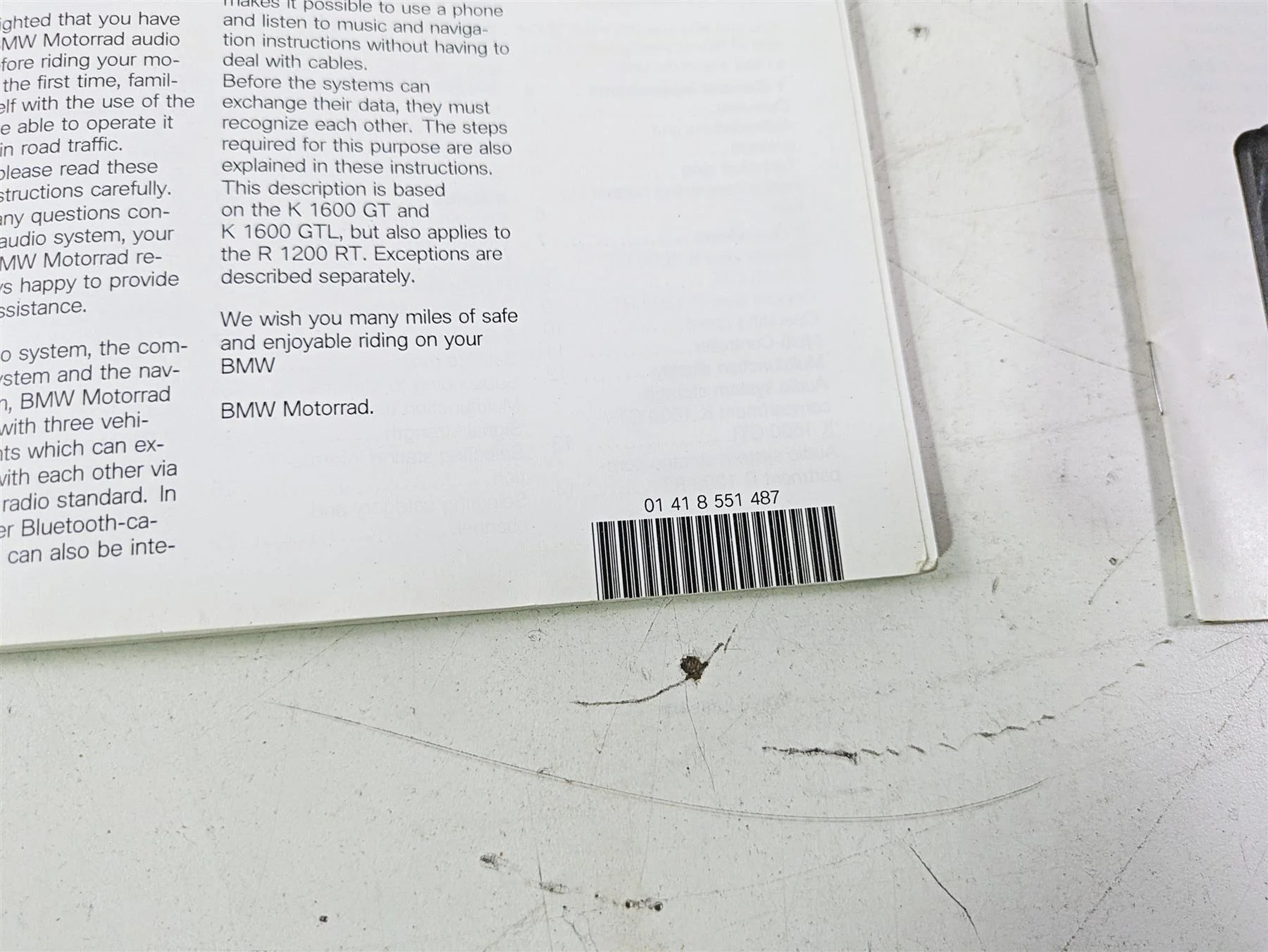 2015 BMW K1600 GT K48 Owners Manual & Repair Guides 01418557007 - Image 8