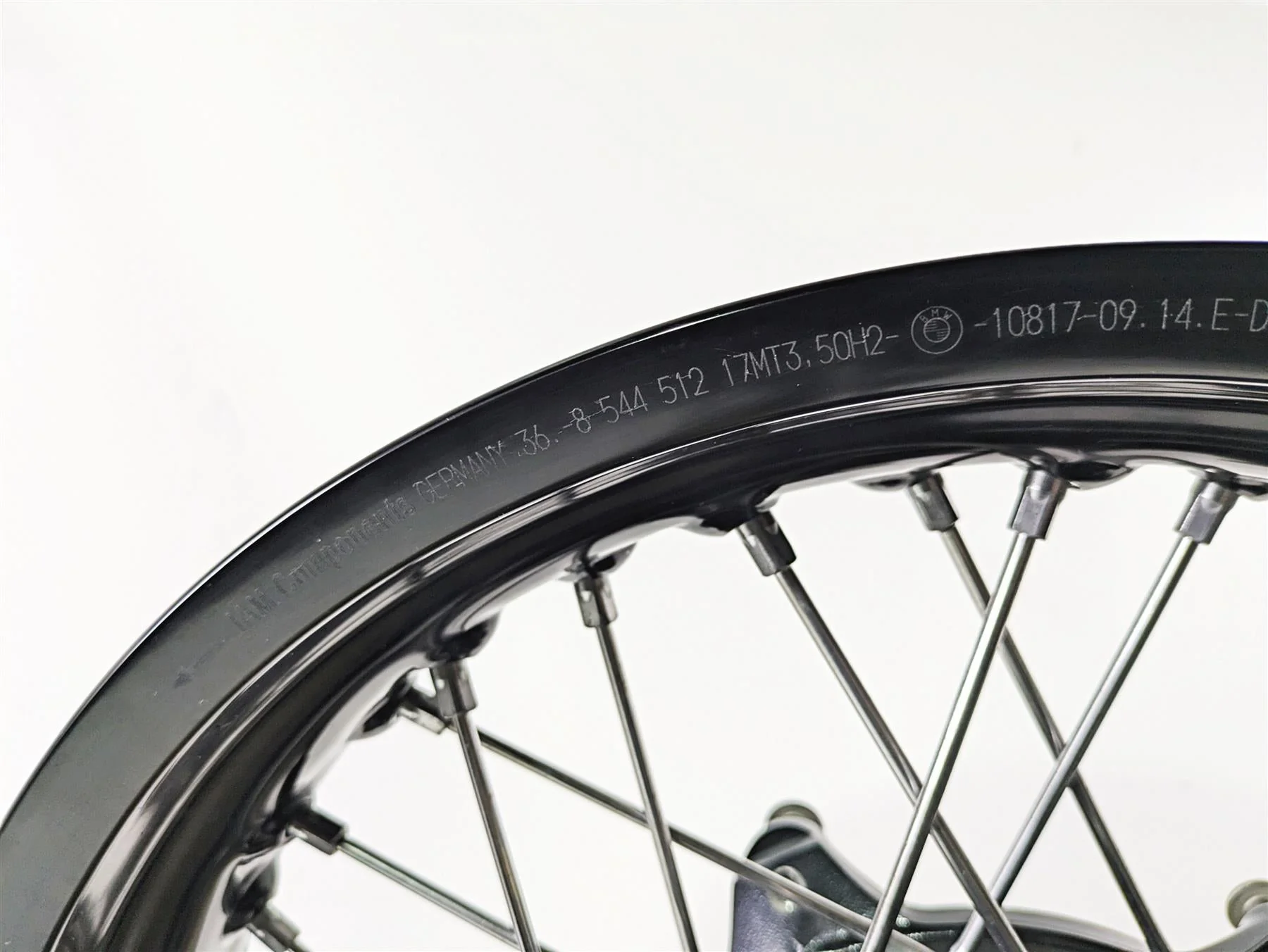 2015 BMW R nineT K21 17x3.5 Front Wheel Black Spoke Rim - Wobble 36318546108 36318544512 - Image 9