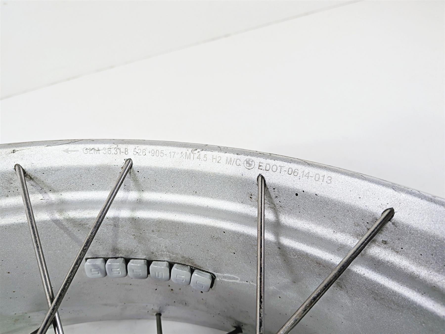 2015 BMW R1200GS  K50 Rear Wheel Rim 17x4.5 Runout 36318526904 - Image 10