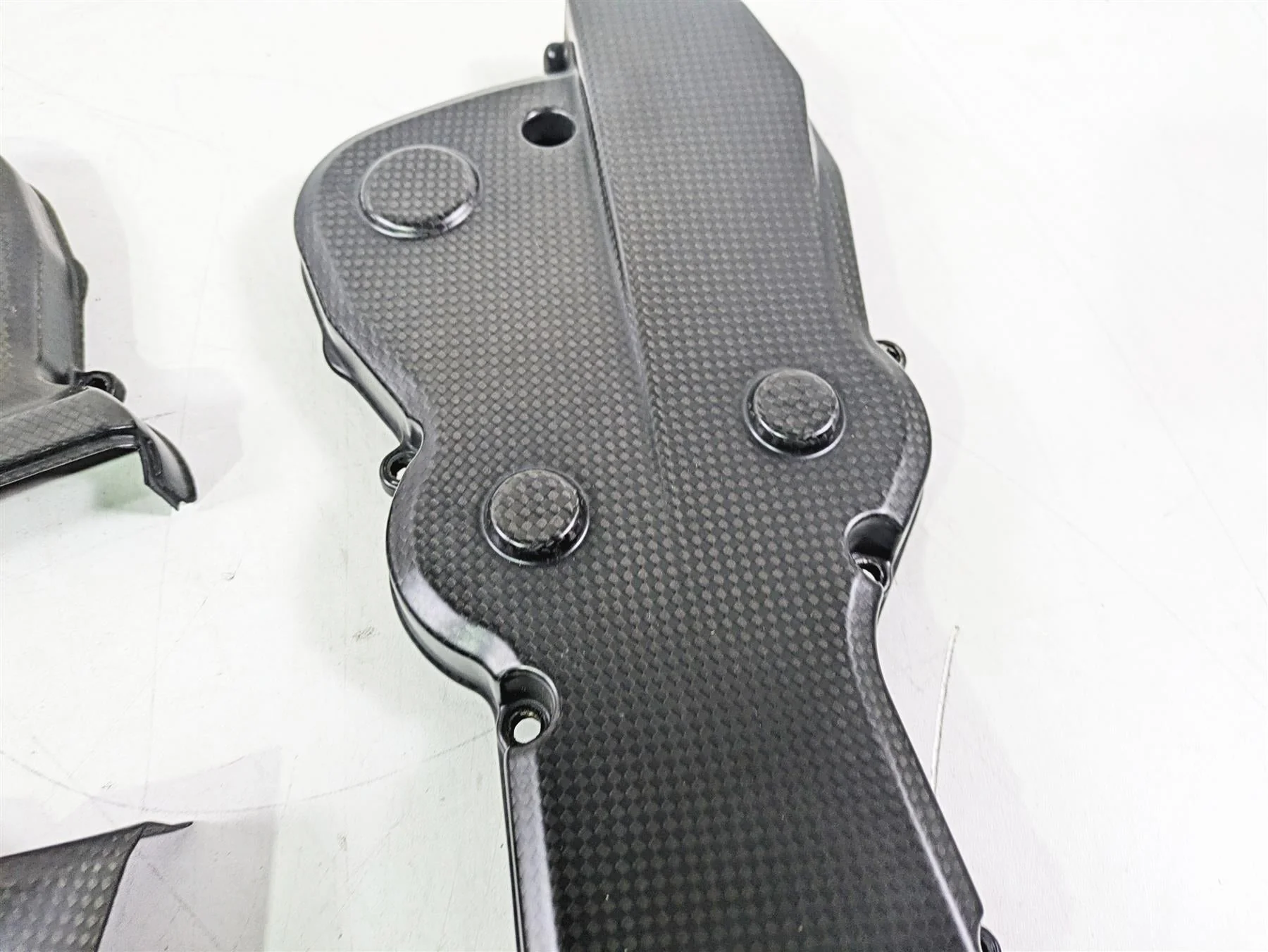 2015 Ducati Hypermotard 821 SP Carbon Fiber Timing Cover Set 24511411A 24511101B - Image 9