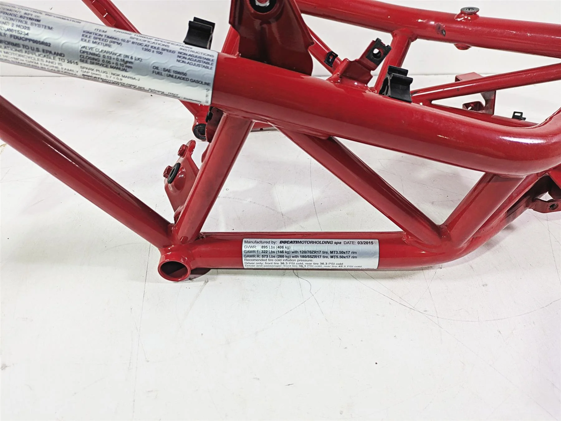 2015 Ducati Hypermotard 821 SP Straight Main Frame Chassis 470P7141EA - Image 6