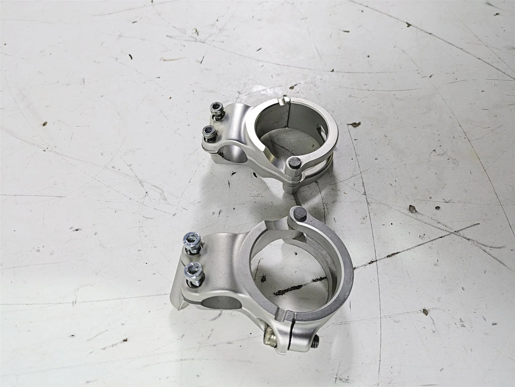2015 Ducati Panigale 1299 S Clip On Handlebar Clamp Set 53mm 875P1741BA 875P2184 - Image 2