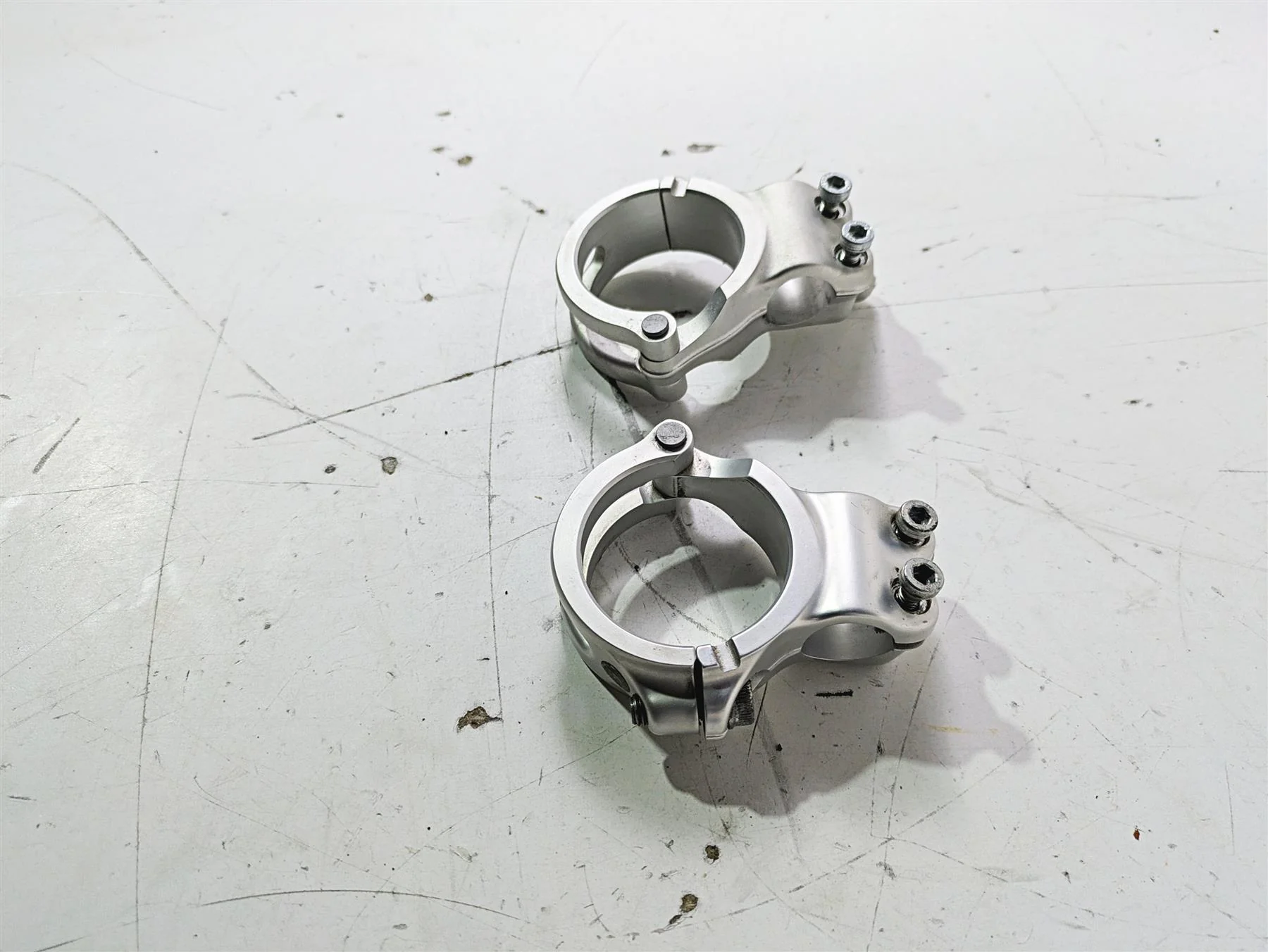 2015 Ducati Panigale 1299 S Clip On Handlebar Clamp Set 53mm 875P1741BA 875P2184 - Image 3