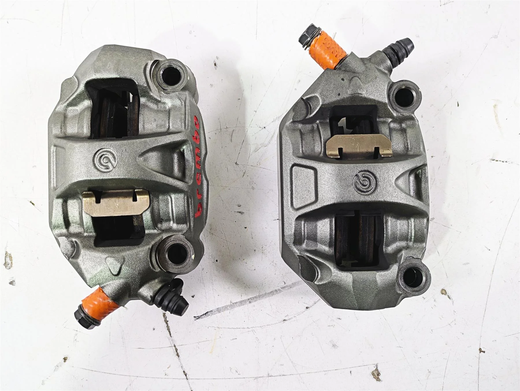 2015 Ducati Panigale 1299 S Front Brake Caliper Set Brembo 100mm 61041371A - Image 5