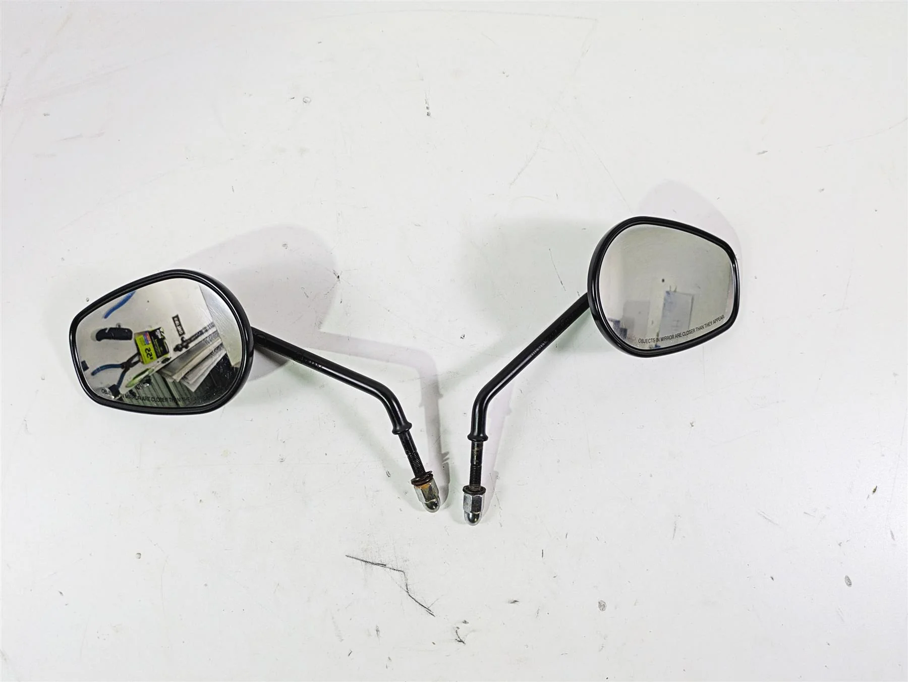 2015 Harley FXDF Dyna Fat Bob Rear View Mirror Set 91909-03B 91910-03B - Image 4