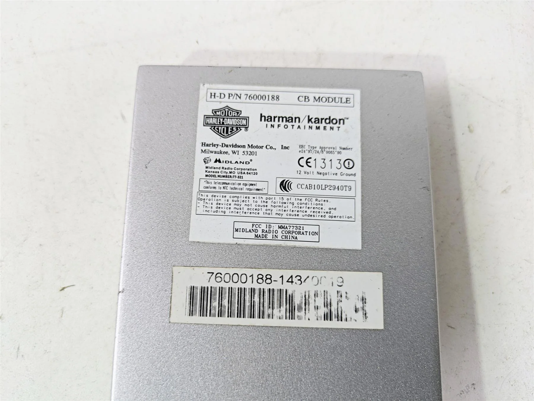 2015 Harley Touring FLHTKL Electra Glide Cb Module Unit Ecu 76000188 - Image 7