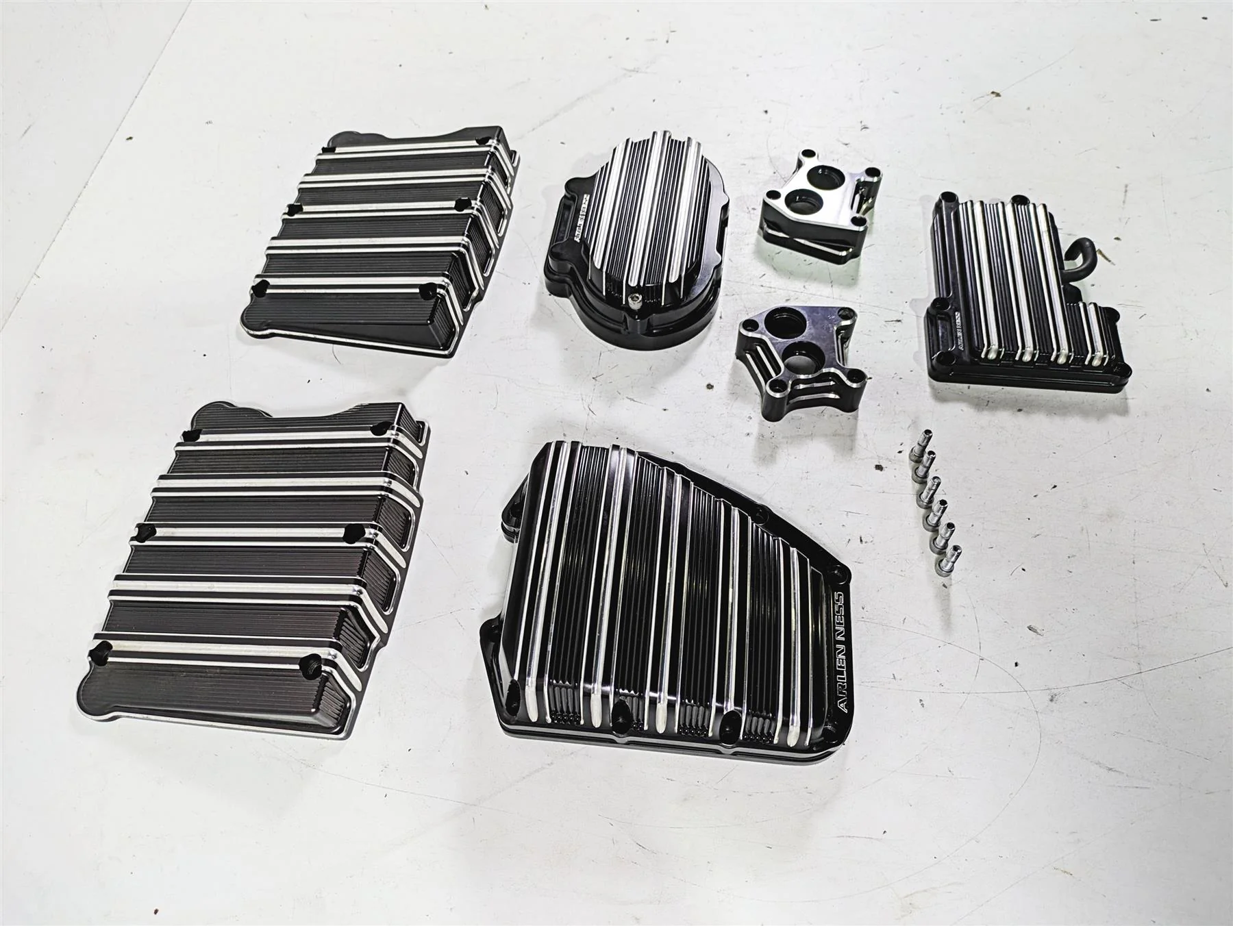 2015 Harley Touring FLHXS Street Glide Arlen Ness Engine Tranny Cover Set 03-963 - Image 2