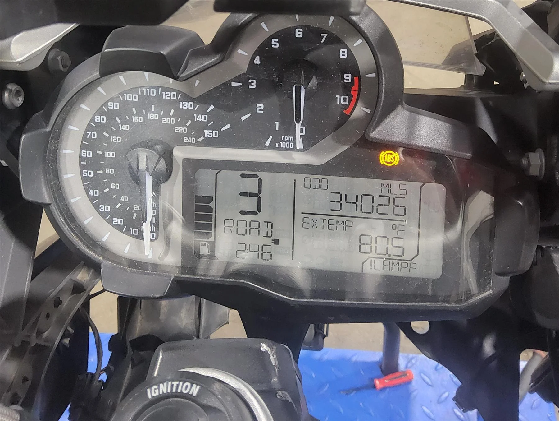 2016  BMW R1200GS GSW K50 Speedometer Gauges Instrument 34k 62118567882 - Image 2