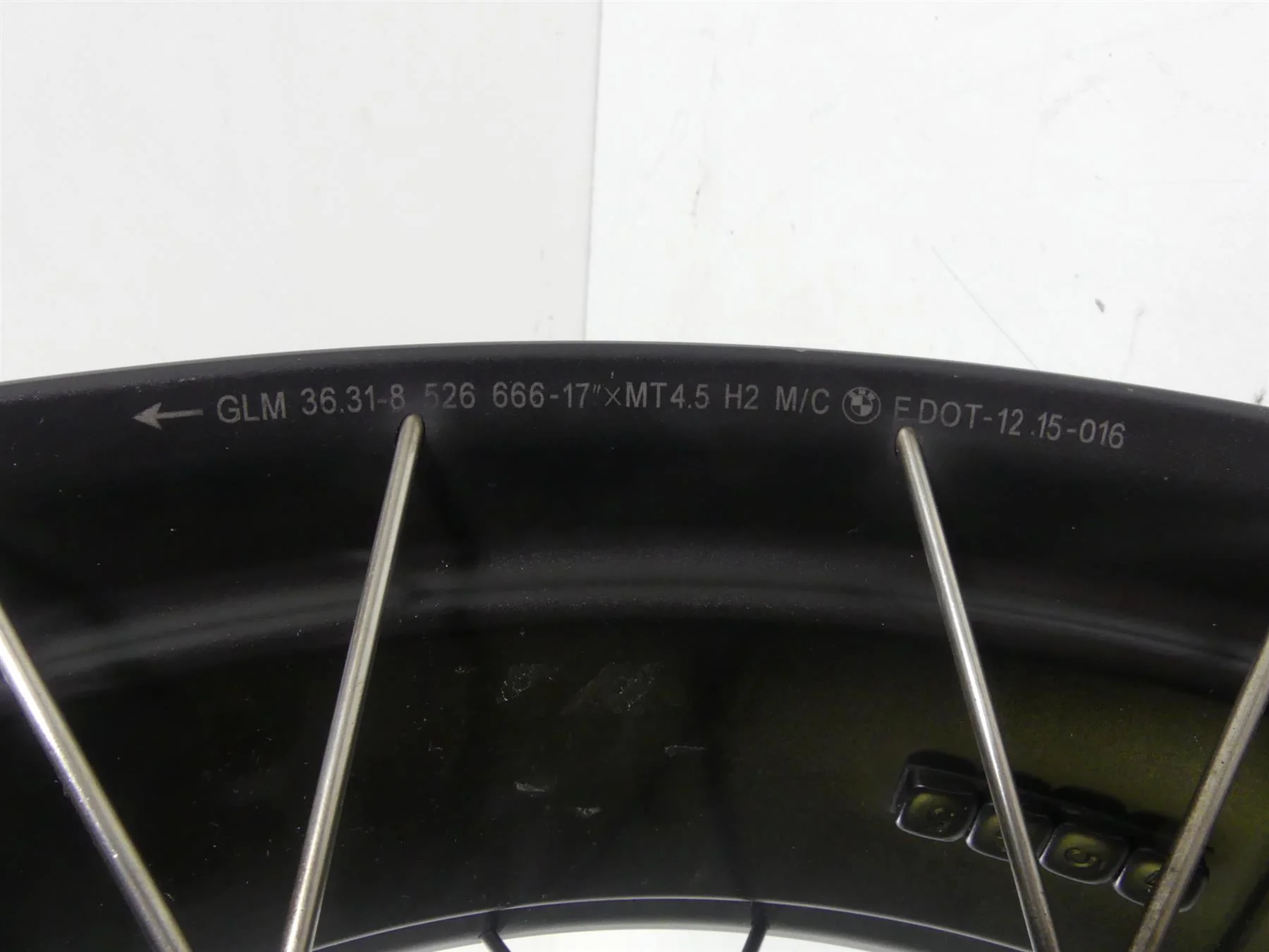 2016 BMW R1200GS K50 Straight Rear Spoke Wheel Rim 17x4.5 36318526666 - Image 11