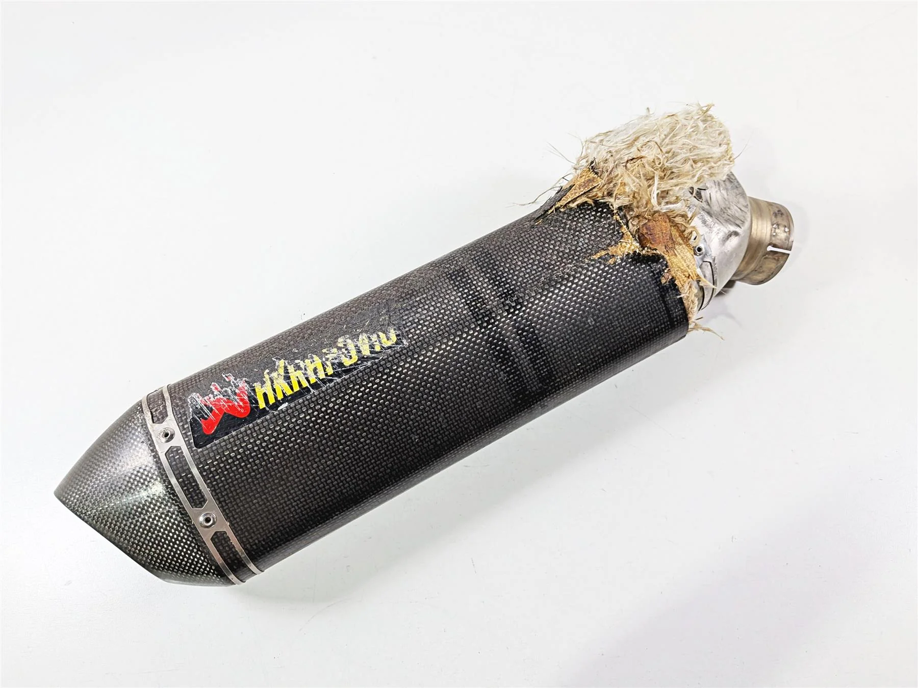 2016 BMW S1000RR K46 Damaged Akrapovic Carbon Fiber Exhaust Pipe Muffler M-HR045 - Image 18