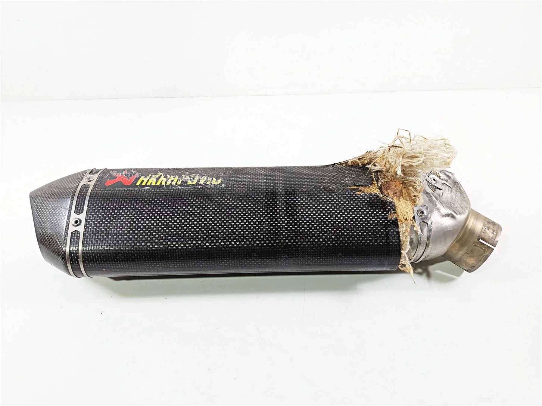 2016 BMW S1000RR K46 Damaged Akrapovic Carbon Fiber Exhaust Pipe Muffler M-HR045 - Image 2