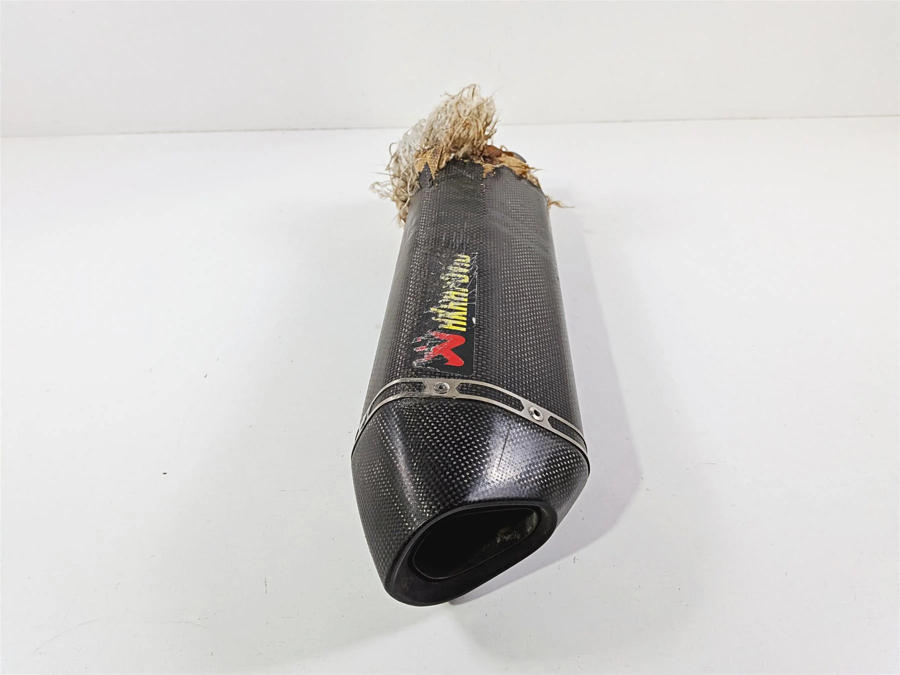 2016 BMW S1000RR K46 Damaged Akrapovic Carbon Fiber Exhaust Pipe Muffler M-HR045 - Image 3