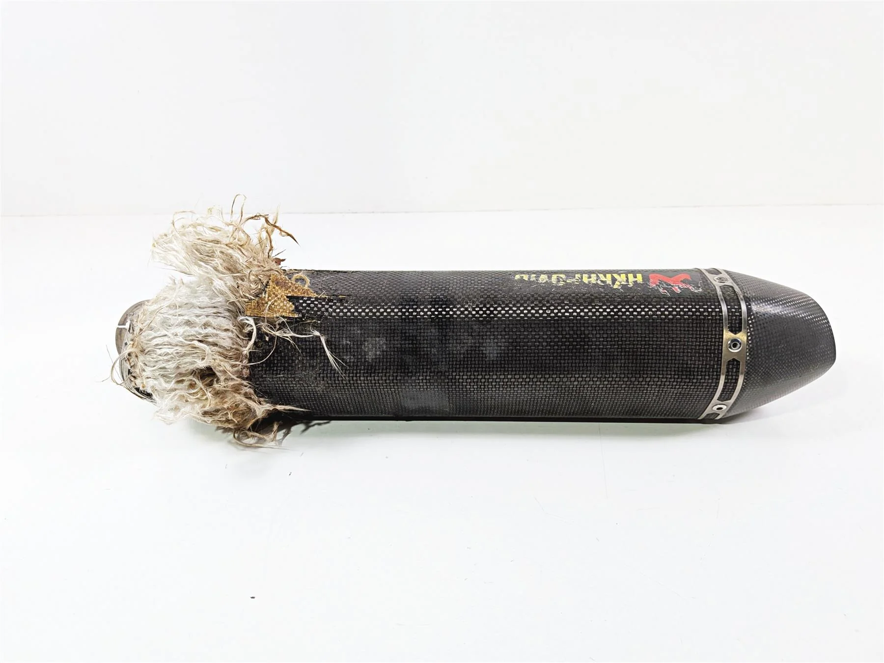 2016 BMW S1000RR K46 Damaged Akrapovic Carbon Fiber Exhaust Pipe Muffler M-HR045 - Image 4