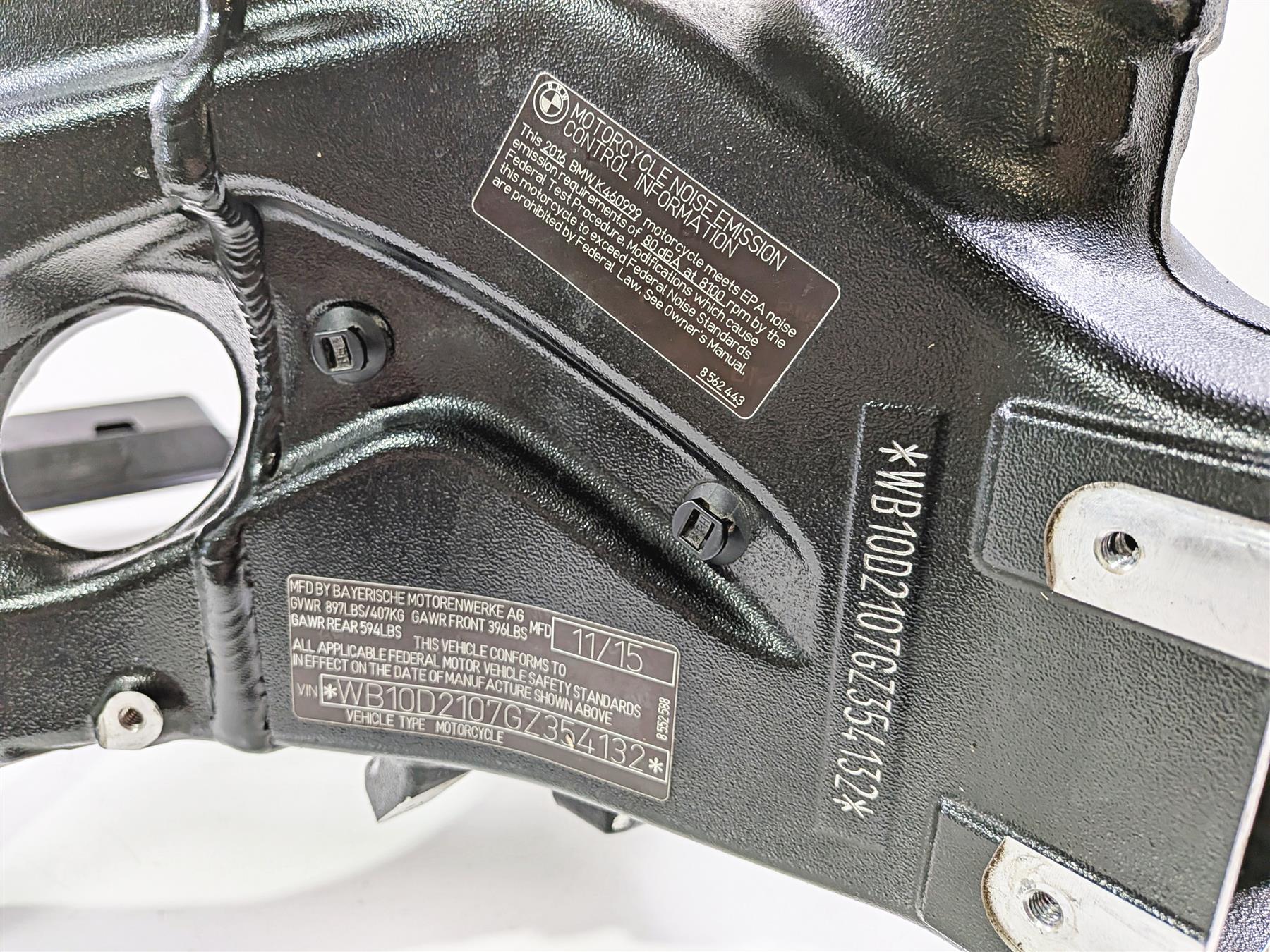 2016 BMW S1000RR K46 Straight Main Frame Chassis With Clean Texas Title 46518548260 46518563841 - Image 2