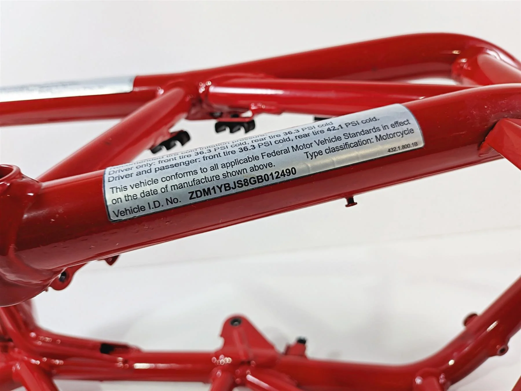 2016 Ducati Hypermotard 939 SP Straight Main Frame Chassis With Clean Virginia Title 47017931AA - Image 8
