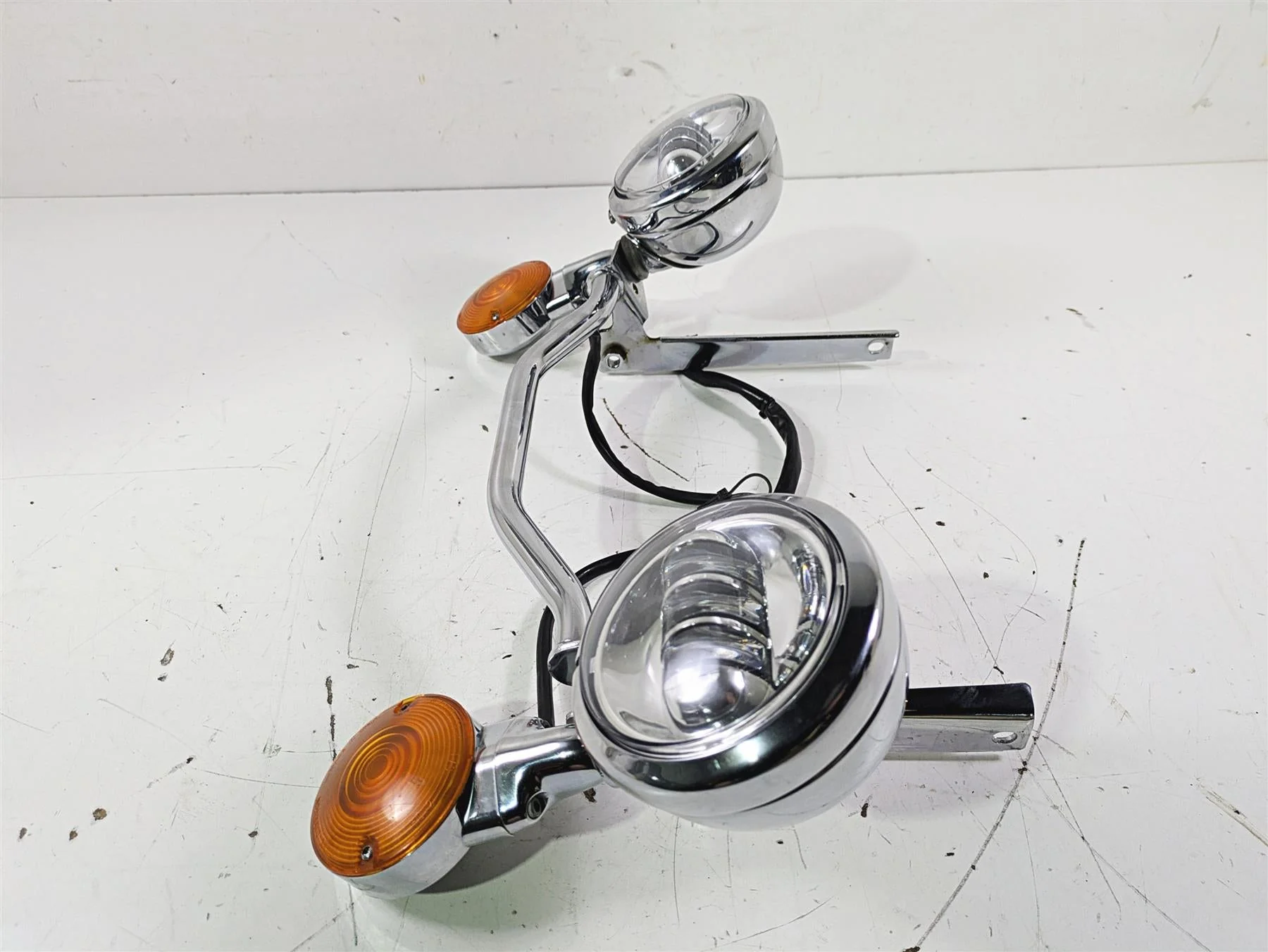 2016 Harley FLSTC Softail Heritage Front Led Spotlight Blinker Set 58082-02A - Image 3