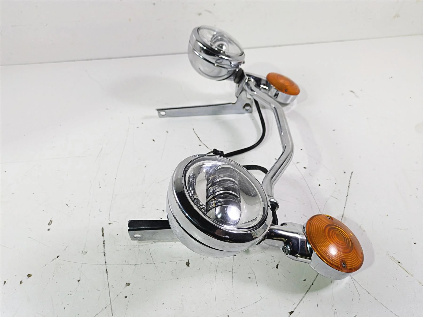 2016 Harley FLSTC Softail Heritage Front Led Spotlight Blinker Set 58082-02A - Image 4