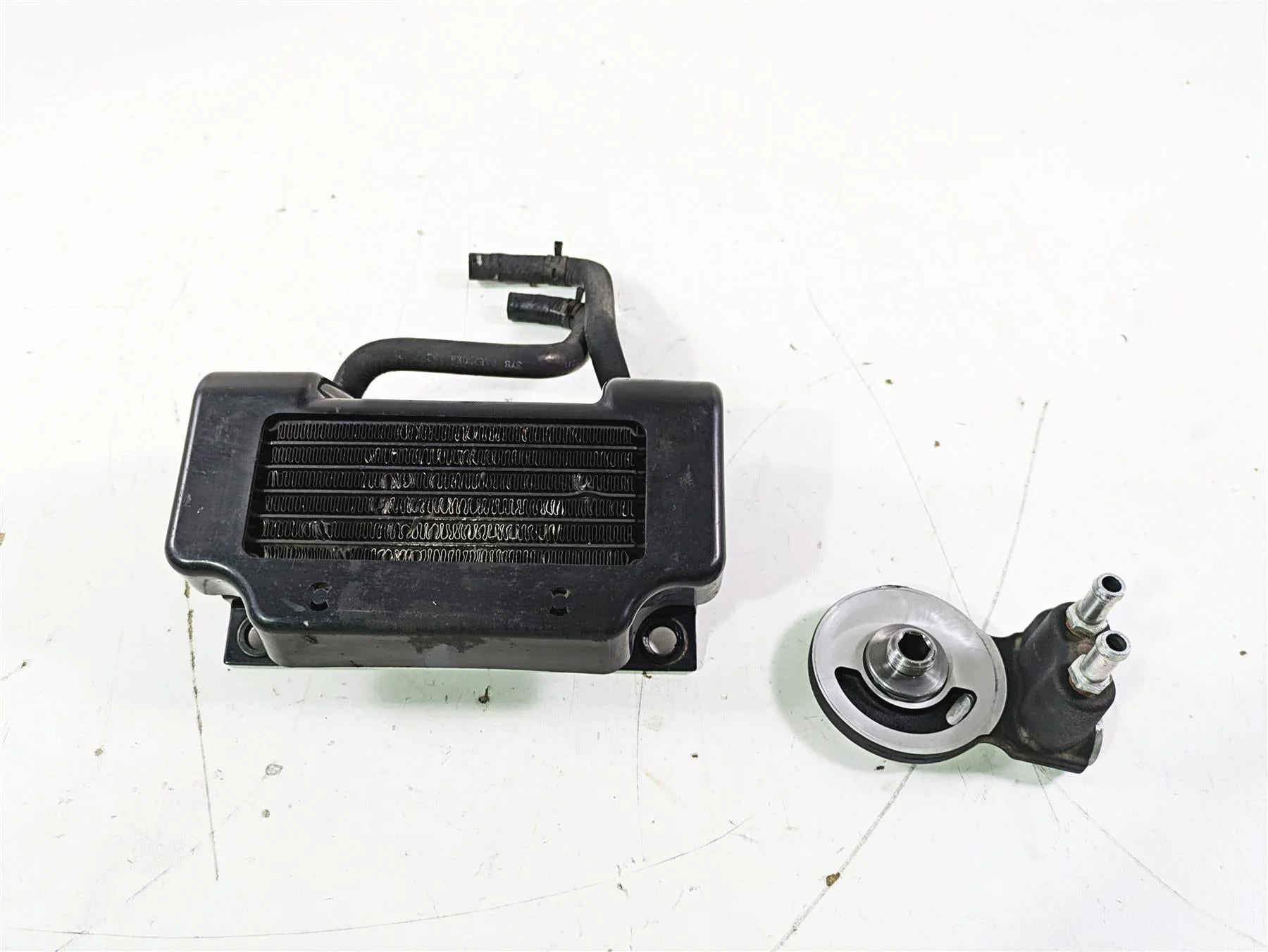 2016 Harley Touring FLTRX Road Glide Oil Cooler Flange Cover Set 63083-11A - Image 2