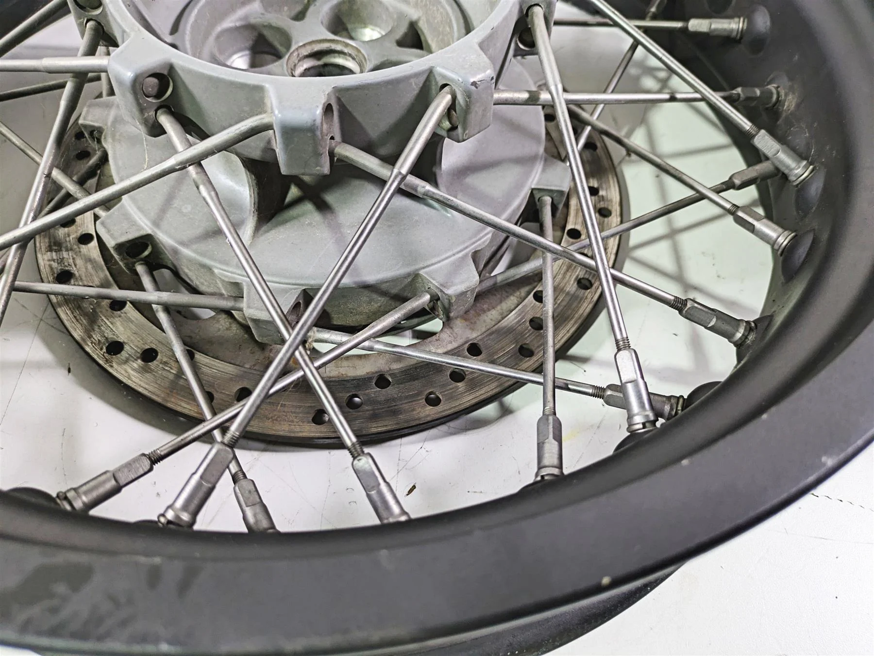 2016 Moto Guzzi Stelvio 1200 8V NTX Straight 17x4.25 Rear Wheel Spoke Rim - Image 9