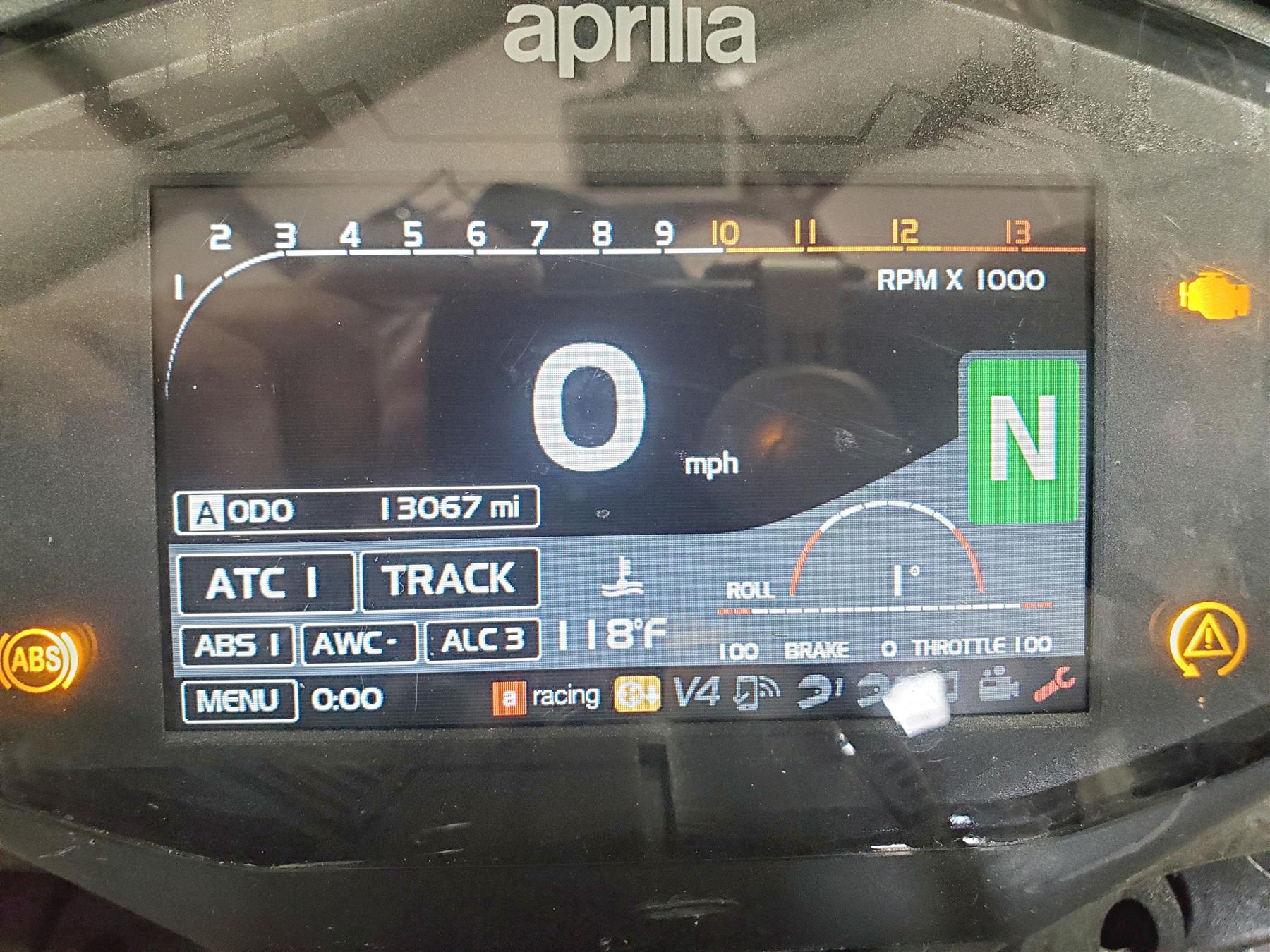 2017 Aprilia RSV 1100 Tuono V4 Factory Gauges Ignition Switch Cdi Key 2B003549 - Image 2