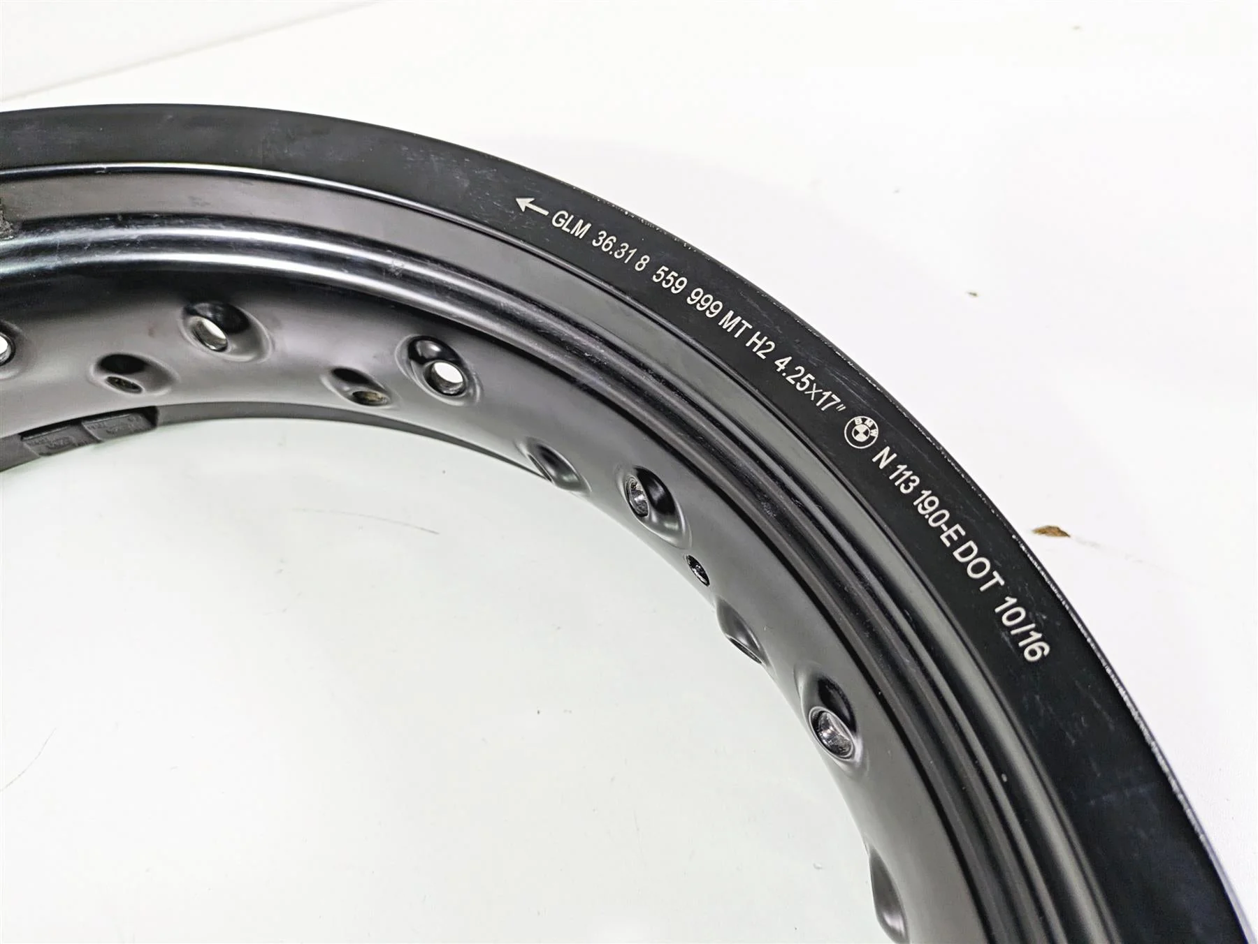 2017 BMW F800GS Adv K75 4.25x17 Rear Spoke Rim 3mm Wobble 36317719728 - Image 3