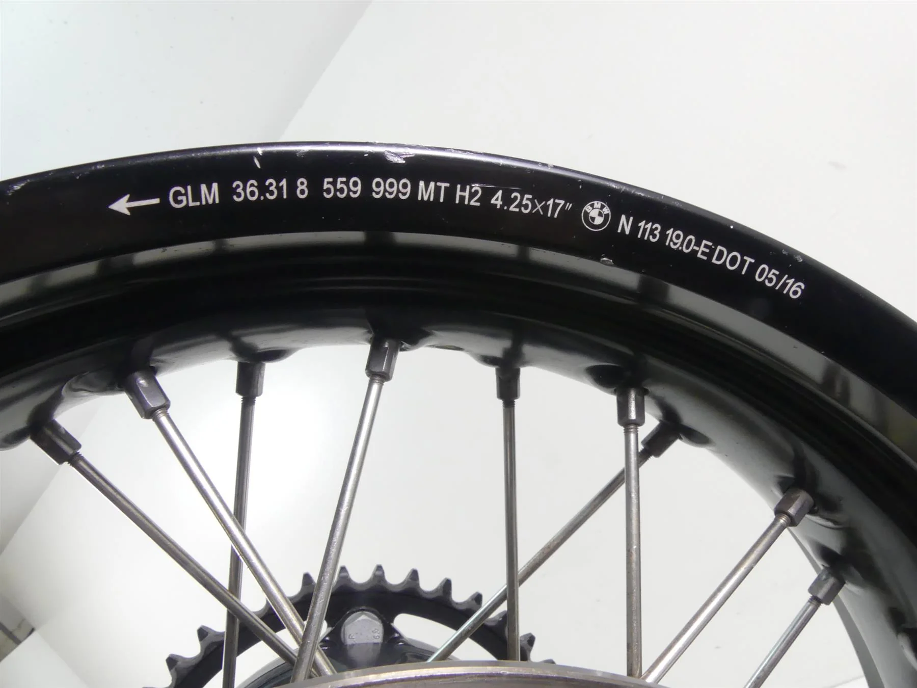 2017 BMW F800GS K72 Straight Rear Wheel Rim 17x4.25 36317719727 36318564177 - Image 3