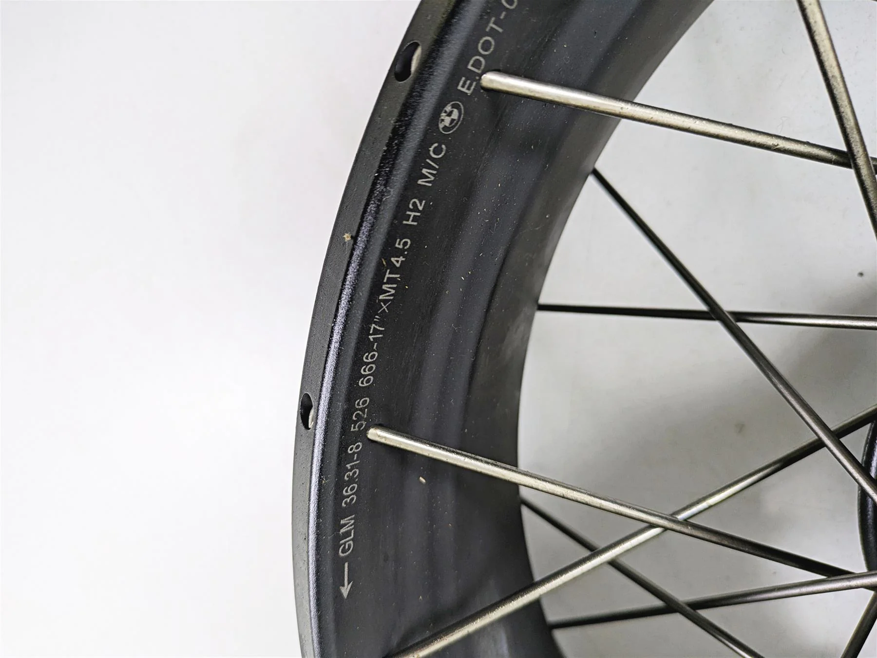 2017 BMW R1200 GS K50 Straight 17x4.5 Rear Wheel Spoke Rim 36318526651 - Image 10