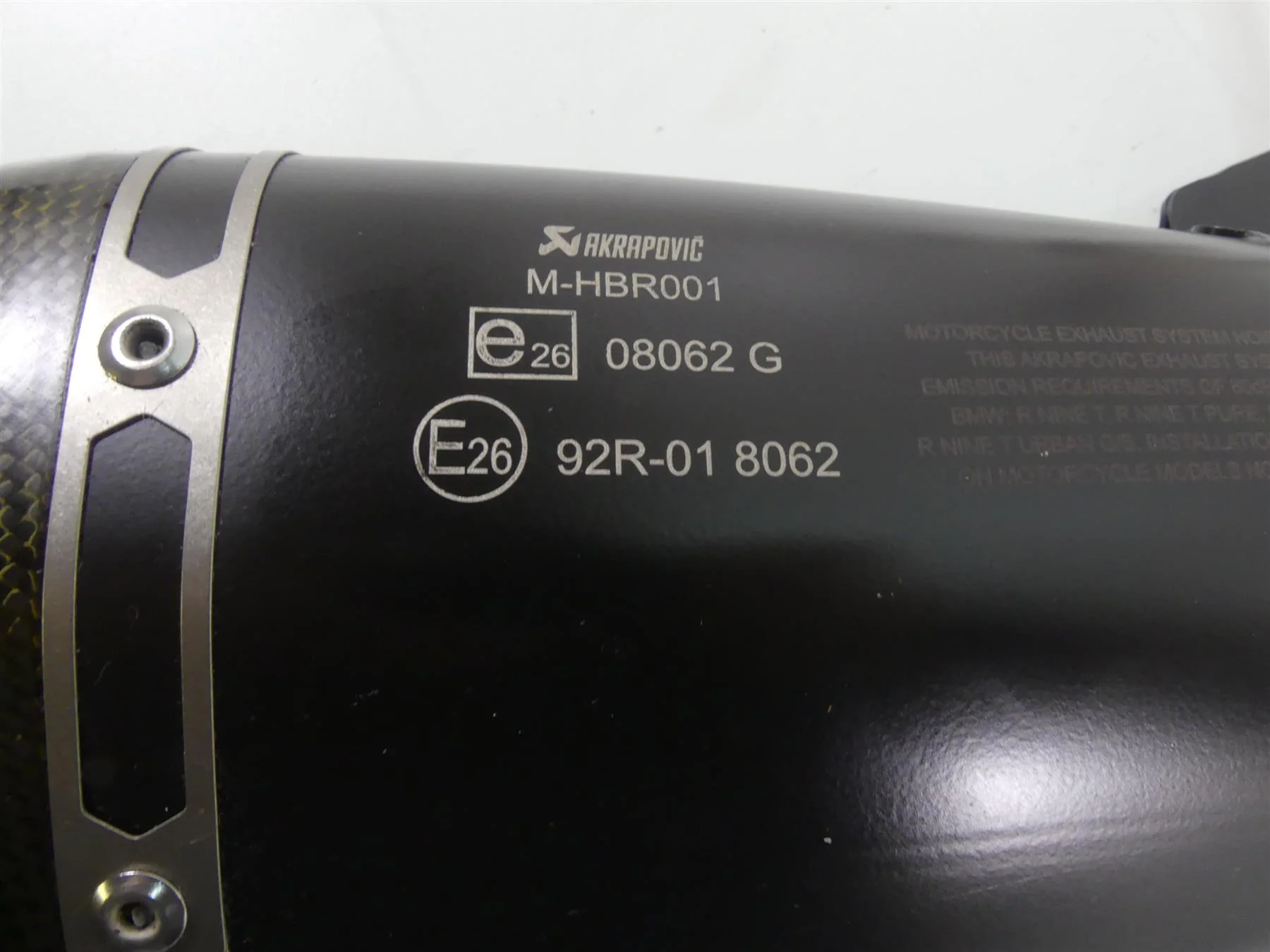 2017 BMW RnineT Racer K32 Akrapovic Slip On Exhaust Pipe Muffler 77112455702 - Image 6