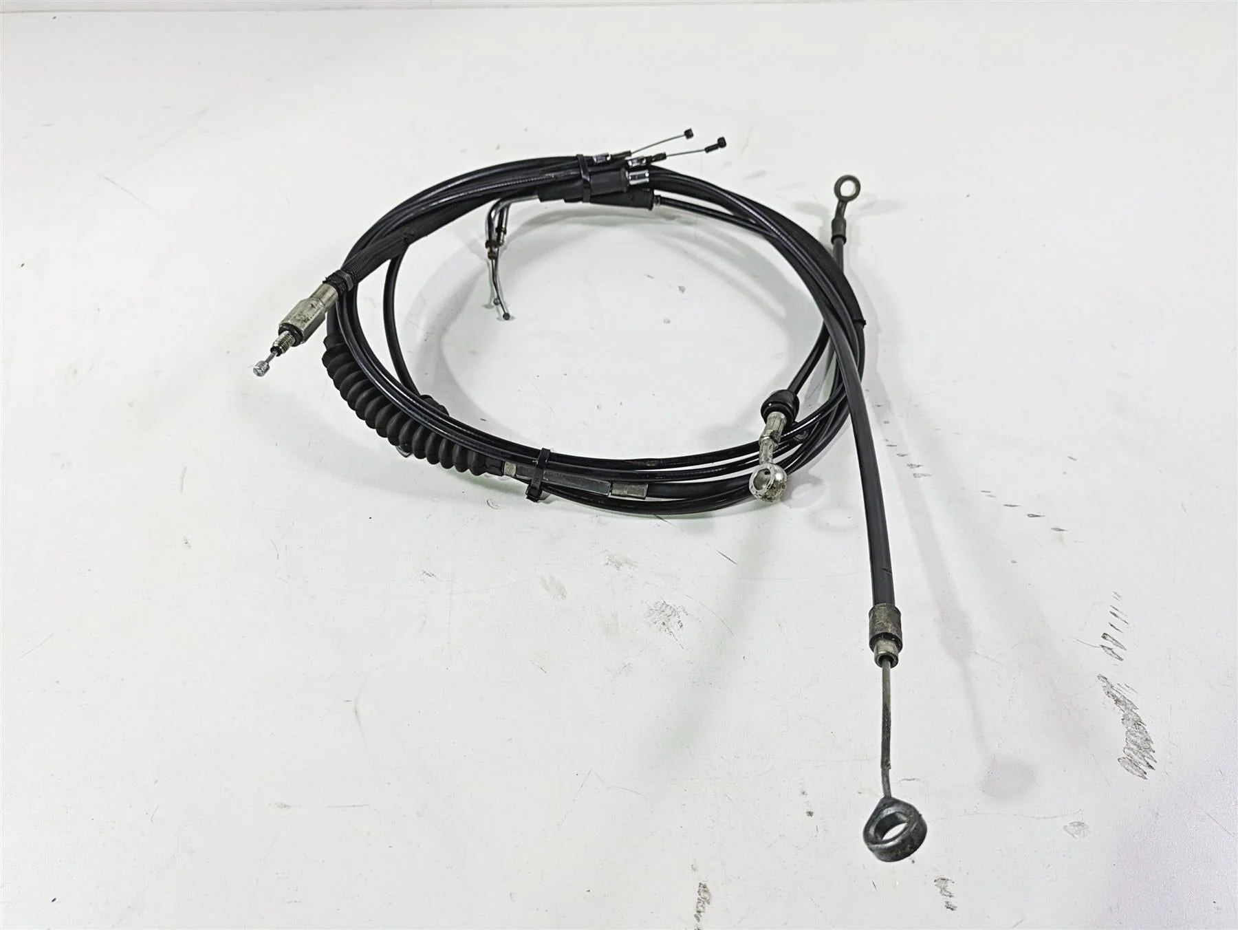 2017 Harley Dyna FXDB Street Bob Brake Clutch Throttle Cable Set 14" Ape Hanger - Image 2