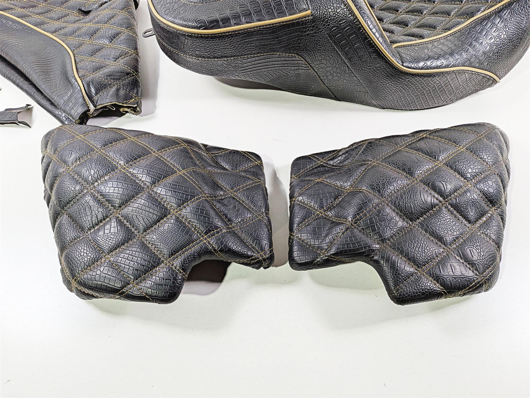 2017 Harley Touring FLHXS Street Glide Aftermarket Alligator Skin Seat Side & Fron Cover Set - Image 4