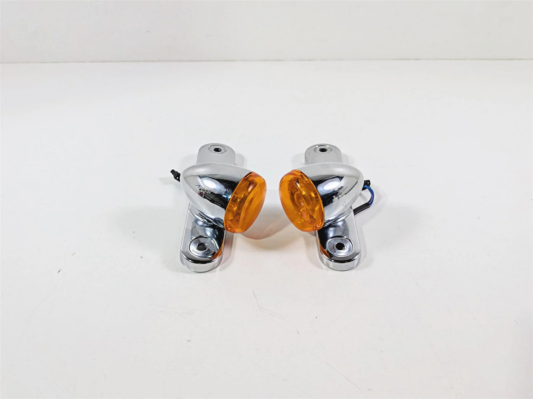 2017 Harley Touring FLHXS Street Glide Chrome Front Blinker & Mounts 68000036 68000037 - Image 7