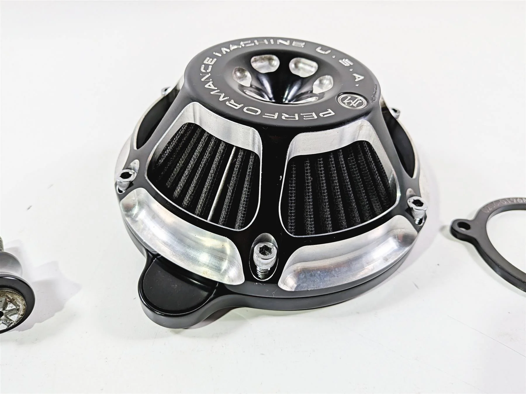 2017 Harley Touring FLHXS Street Glide Performance Machine MAX HP Air Cleaner Kit Black Contrast 577435 - Image 13