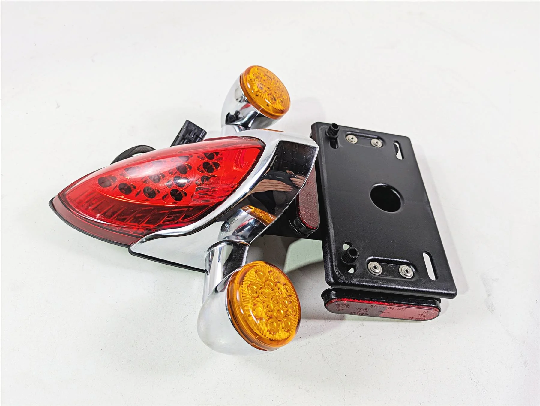 2017 Indian Chieftain Limited Taillight Blinker Plate Holder Set Chrome 5138445 - Image 3