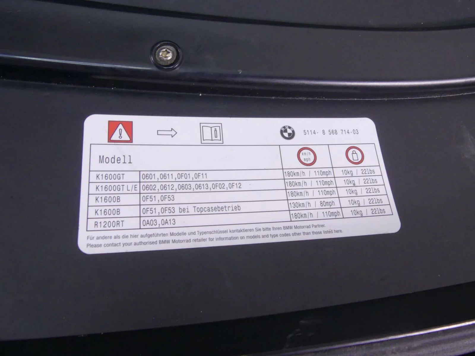 2018 BMW K1600 Bagger Right Side Saddle Bag Luggage Storage Box Case 46548551316 - Image 12