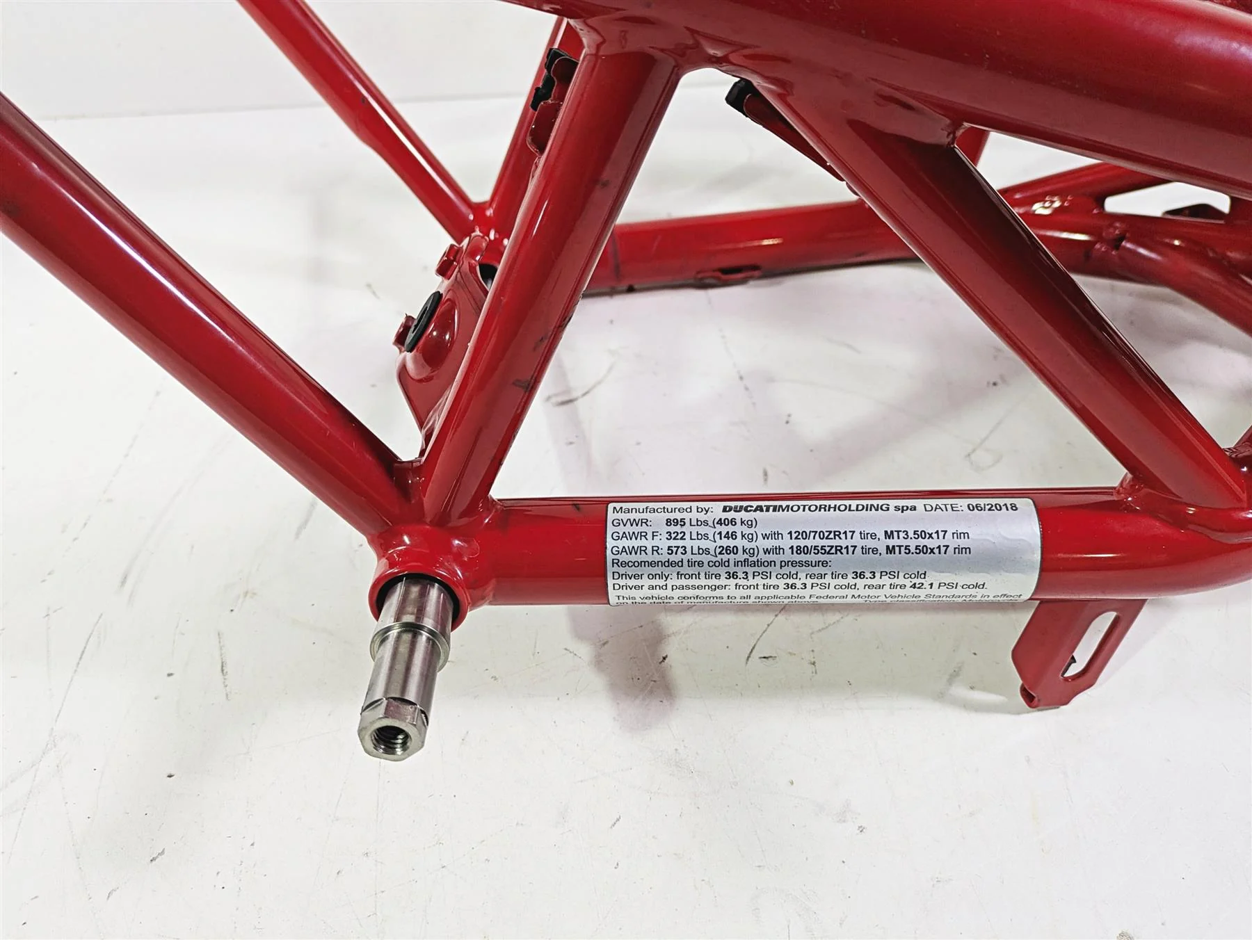 2018 Ducati Hypermotard 939 SP Straight Main Frame Chassis With Clean Oregon Title 47017931AA 47017961AA - Image 6
