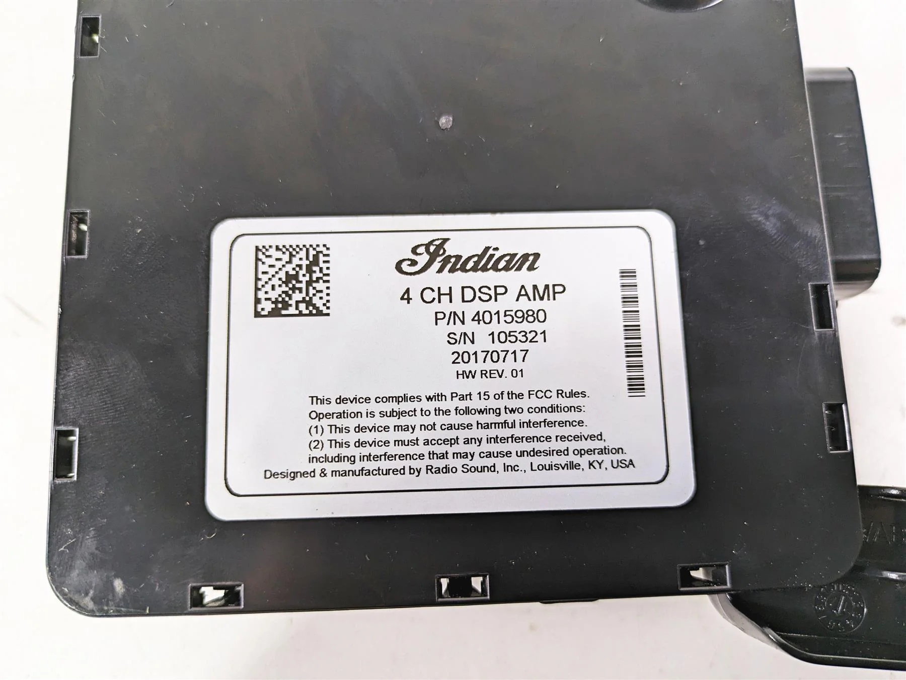 2018 Indian Chieftain Dark Horse Front Radio Amp Amplifier Module 4015980 - Image 3