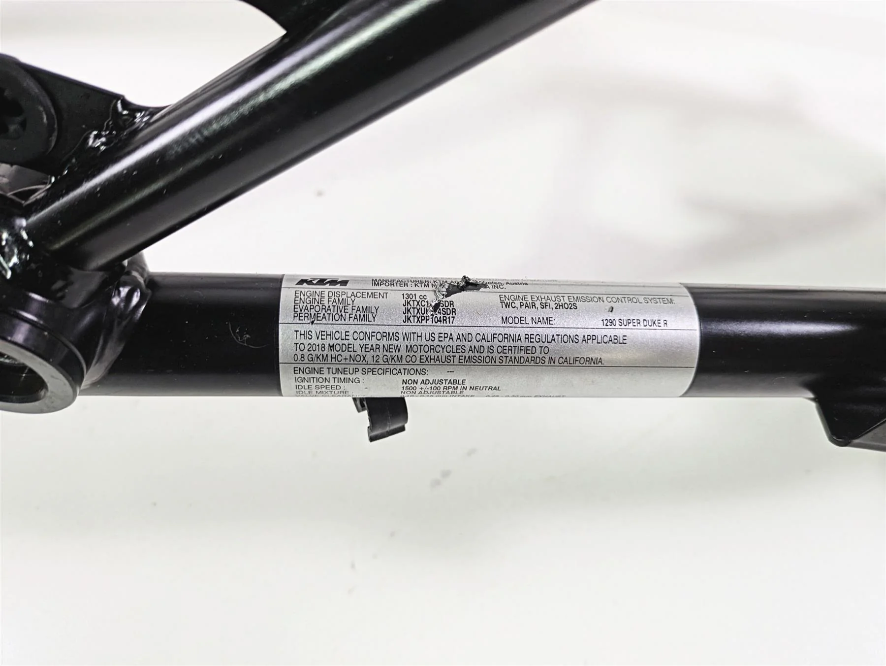 2018 KTM 1290 Super Duke R Straight Main Frame Chassis With Texas Clear Title 6160300110030 - Image 10