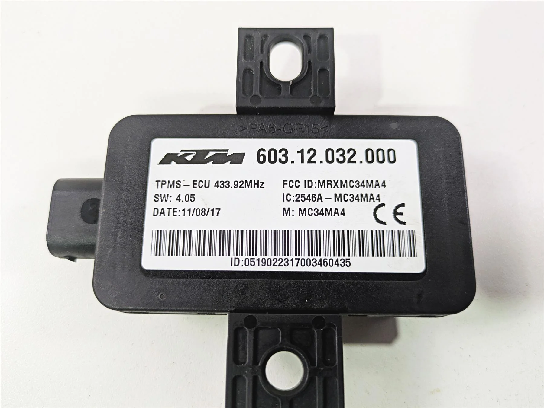 2018 KTM 1290 Super Duke R Tire Pressure Sensor & Module 61412033000 60312032000 - Image 2