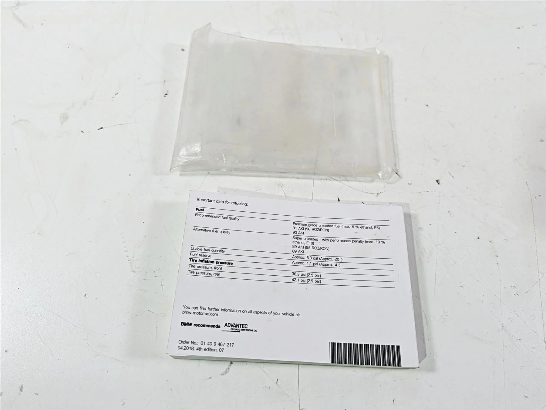 2019 BMW S1000XR K49 Owners Manual Booklet 01409467217 - Image 2