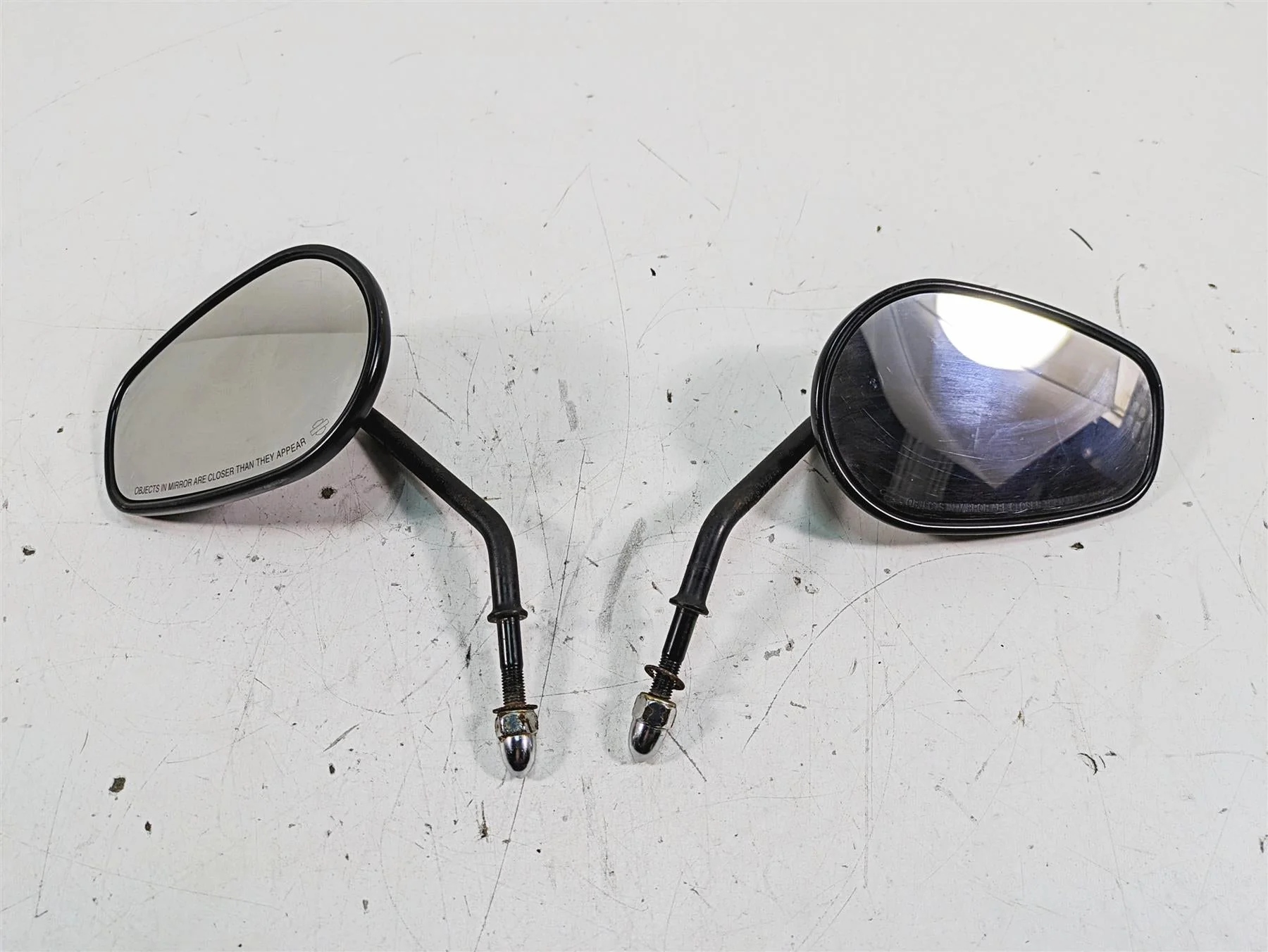 2019 Harley XL883N Sportster Iron Black Rear View Mirror Set 91982-03B 91983-03B - Image 2