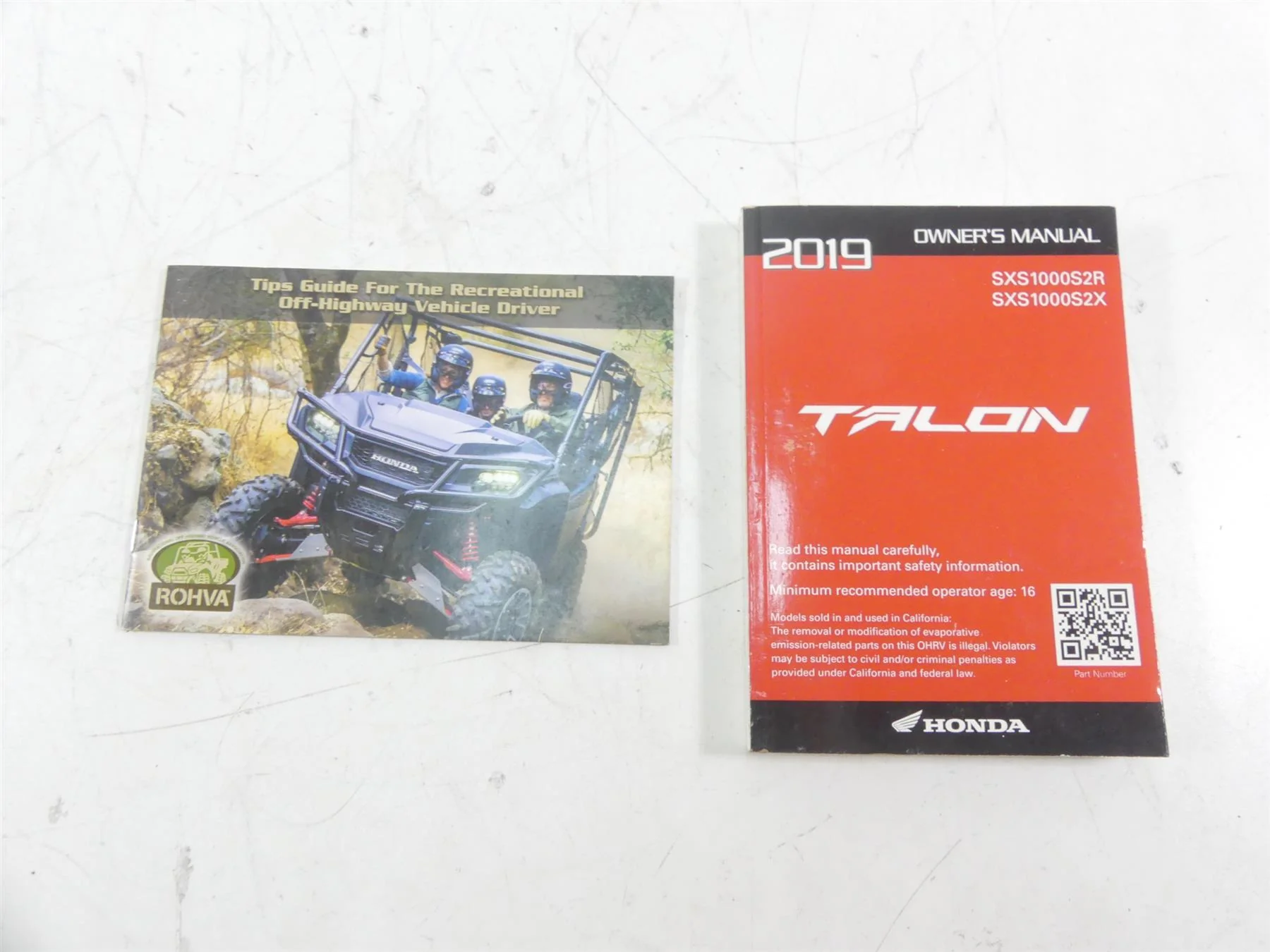 2019 Honda Talon SXS1000 S2R Owner Manual  00X31-HL6-6000