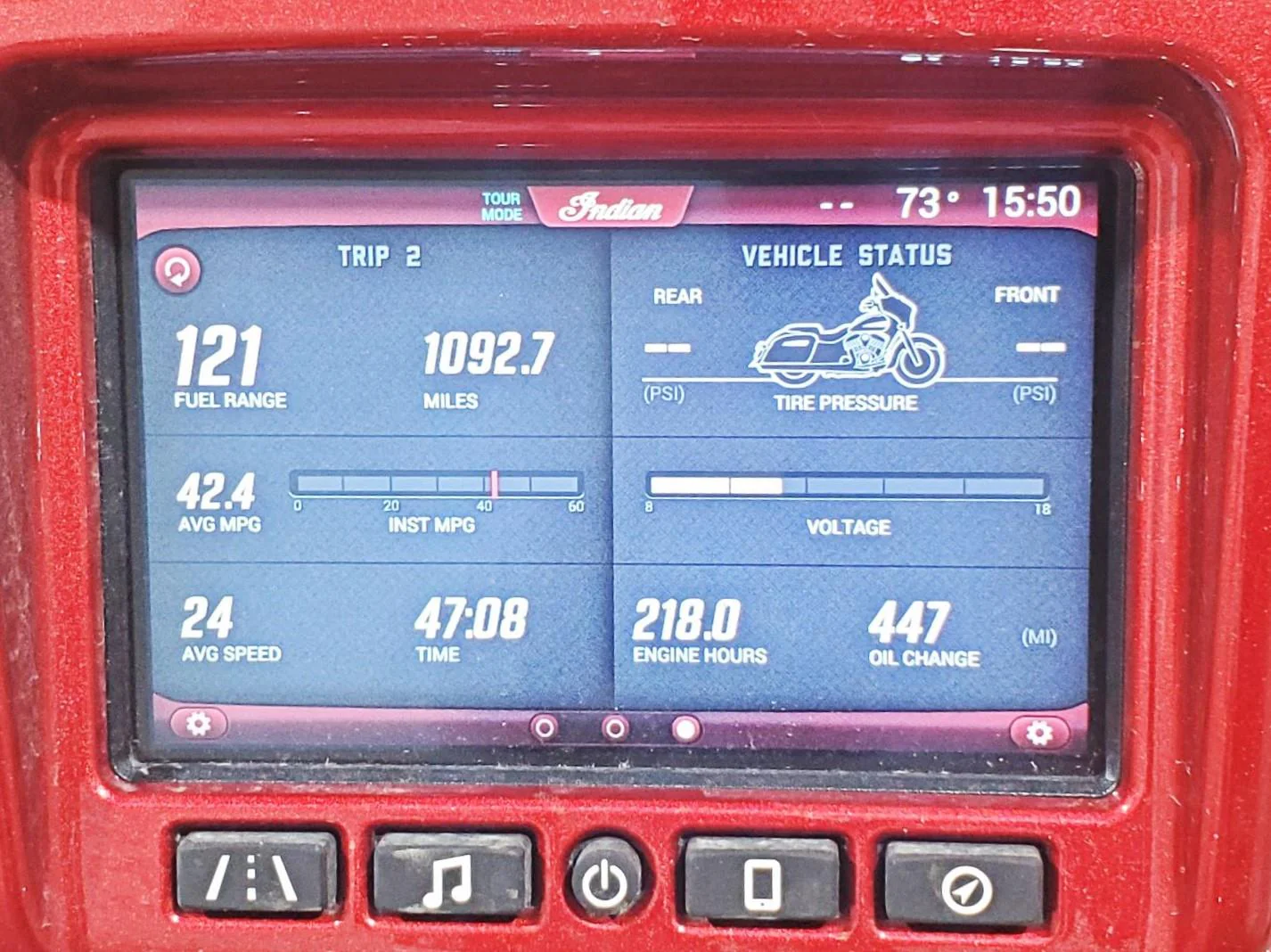 2019 Indian Chieftain Limited 7" TFT Center Display Screen Dash 3280788 3280839 - Image 2