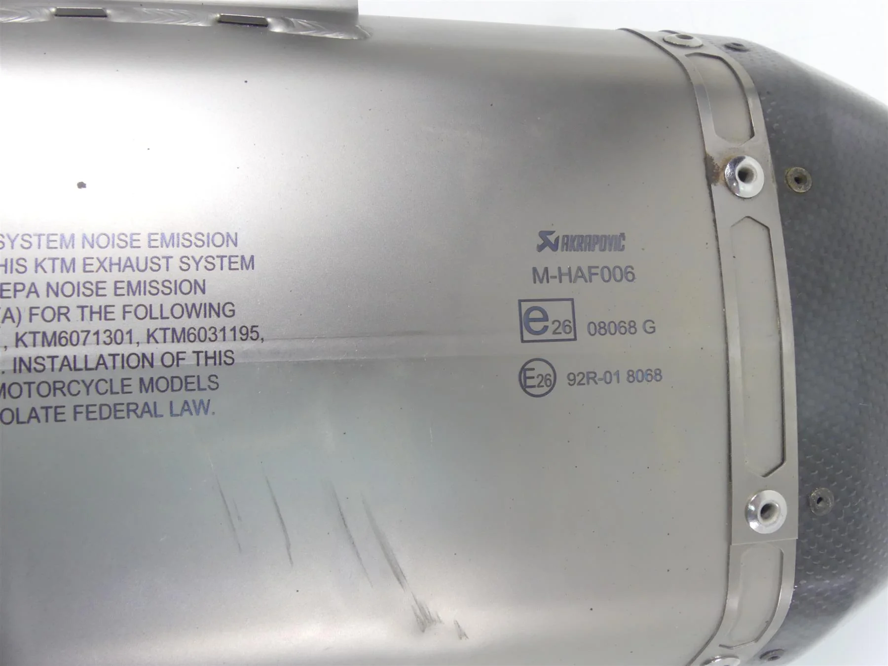 2019 KTM 1290R Super Adventure Akrapovic Exhaust Pipe Slip On Muffler M-HAF006 - Image 4