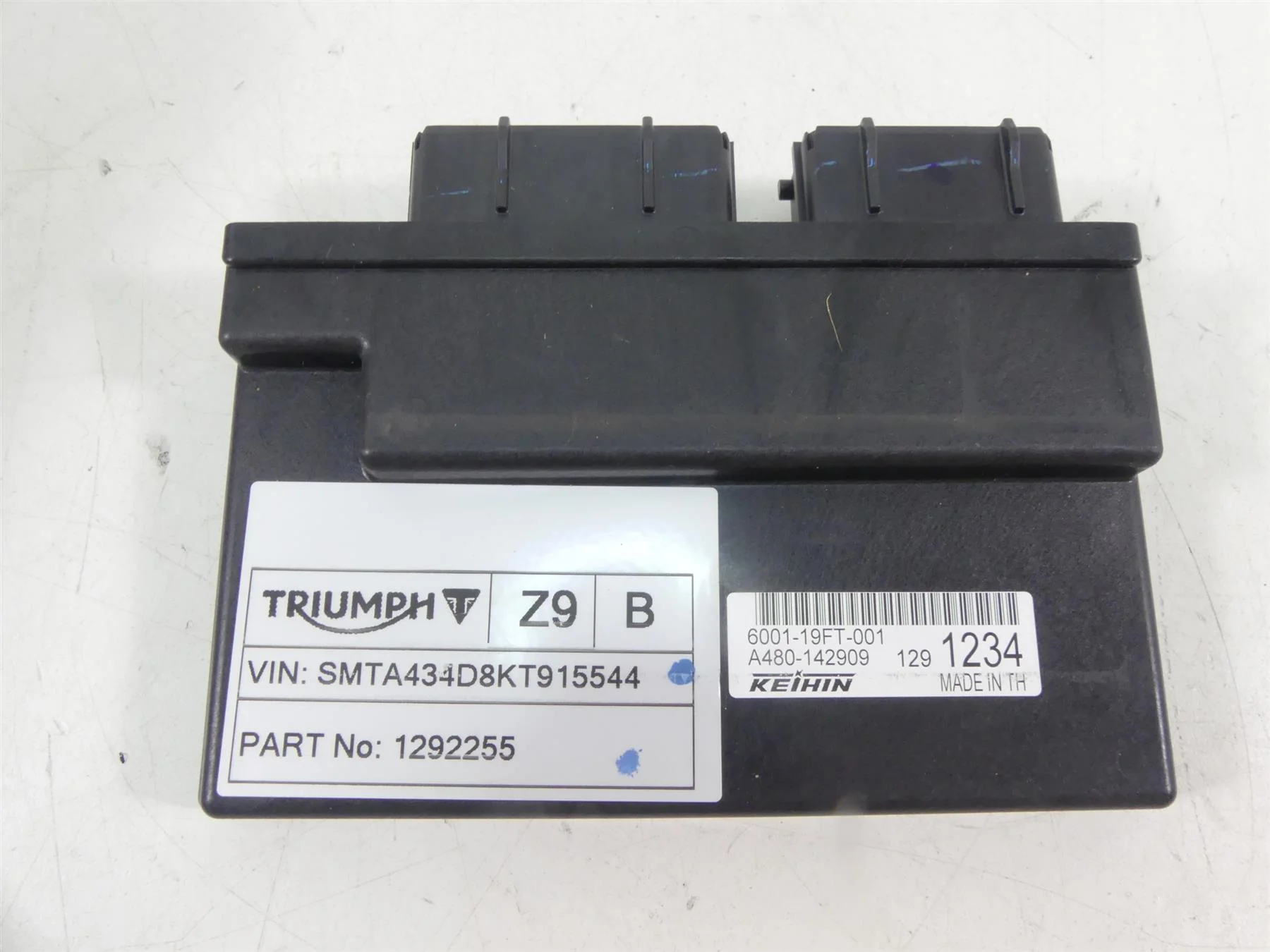 2019 Triumph Street Triple 765R Ignition Switch Key Immobilizer Cdi Set T1291234 - Image 2