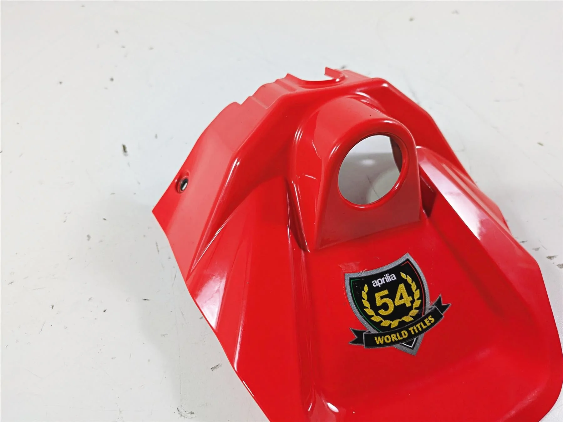 2021 Aprilia RS660 Upper Tank Red Ignition Switch Cover Fairing 2B006630 - Image 7