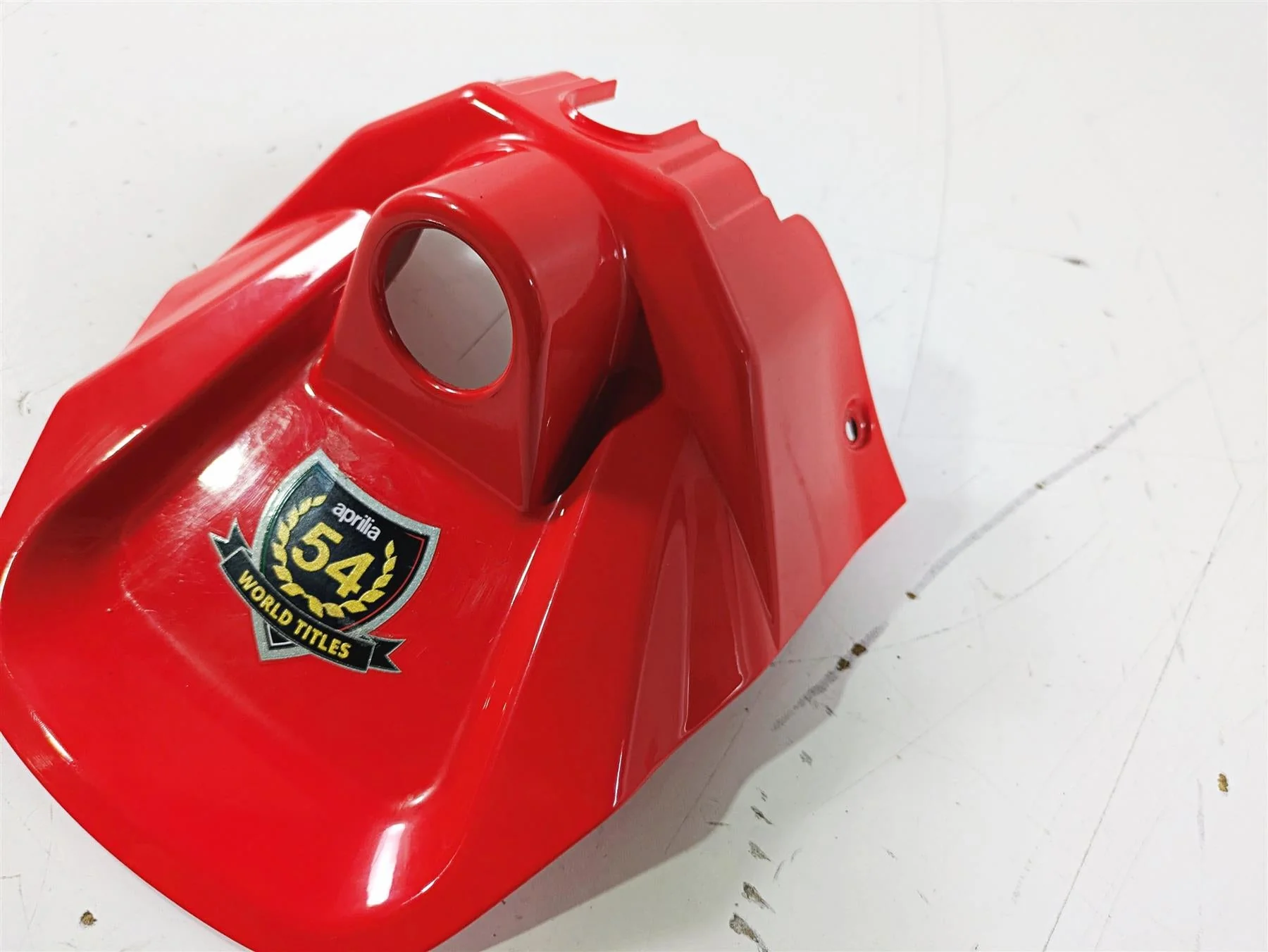 2021 Aprilia RS660 Upper Tank Red Ignition Switch Cover Fairing 2B006630 - Image 8