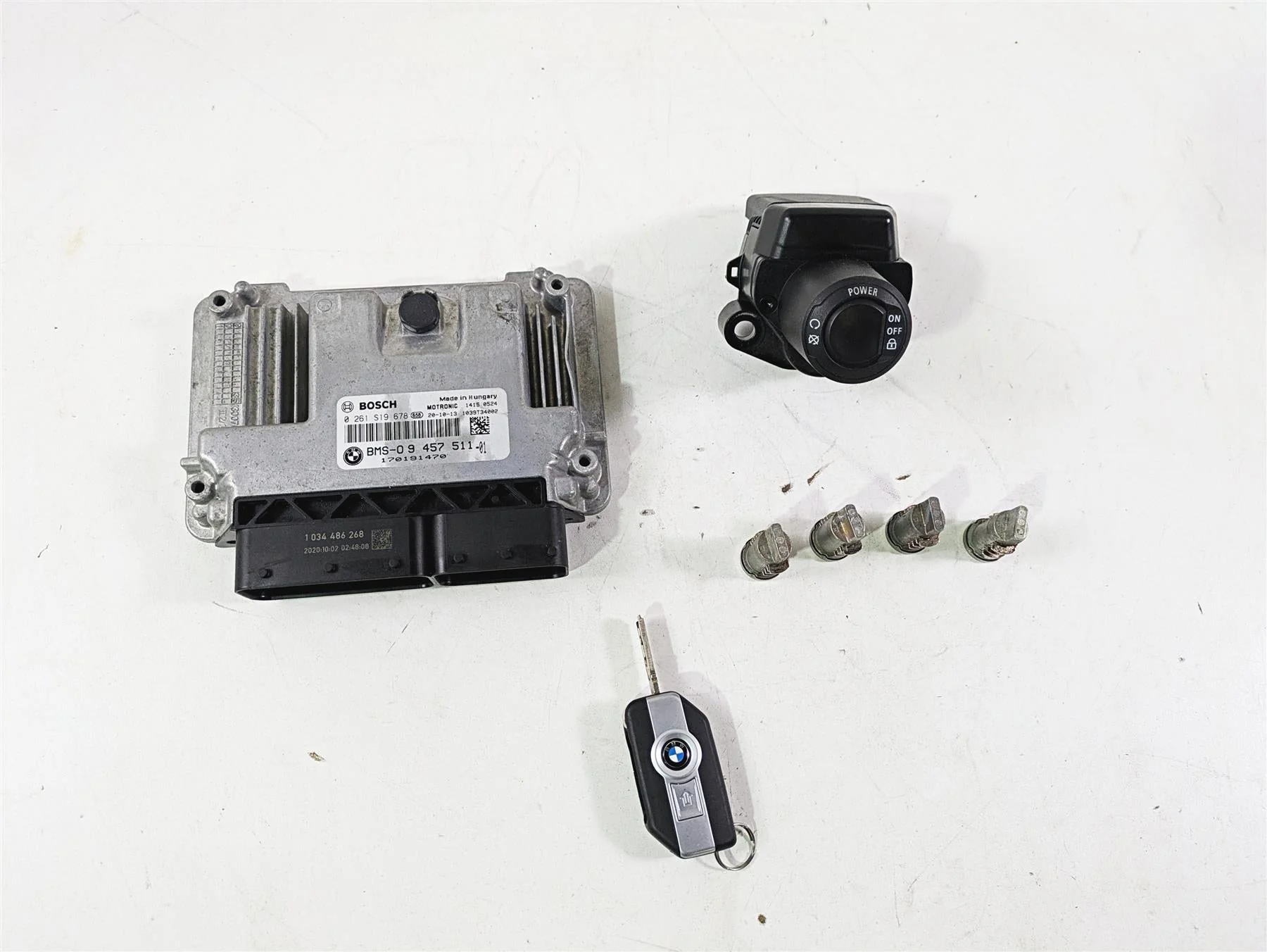 2021 BMW R1250GS K51 Adv Cdi Ecm Ignition Switch Key Set 66127108713 13619457511 - Image 4