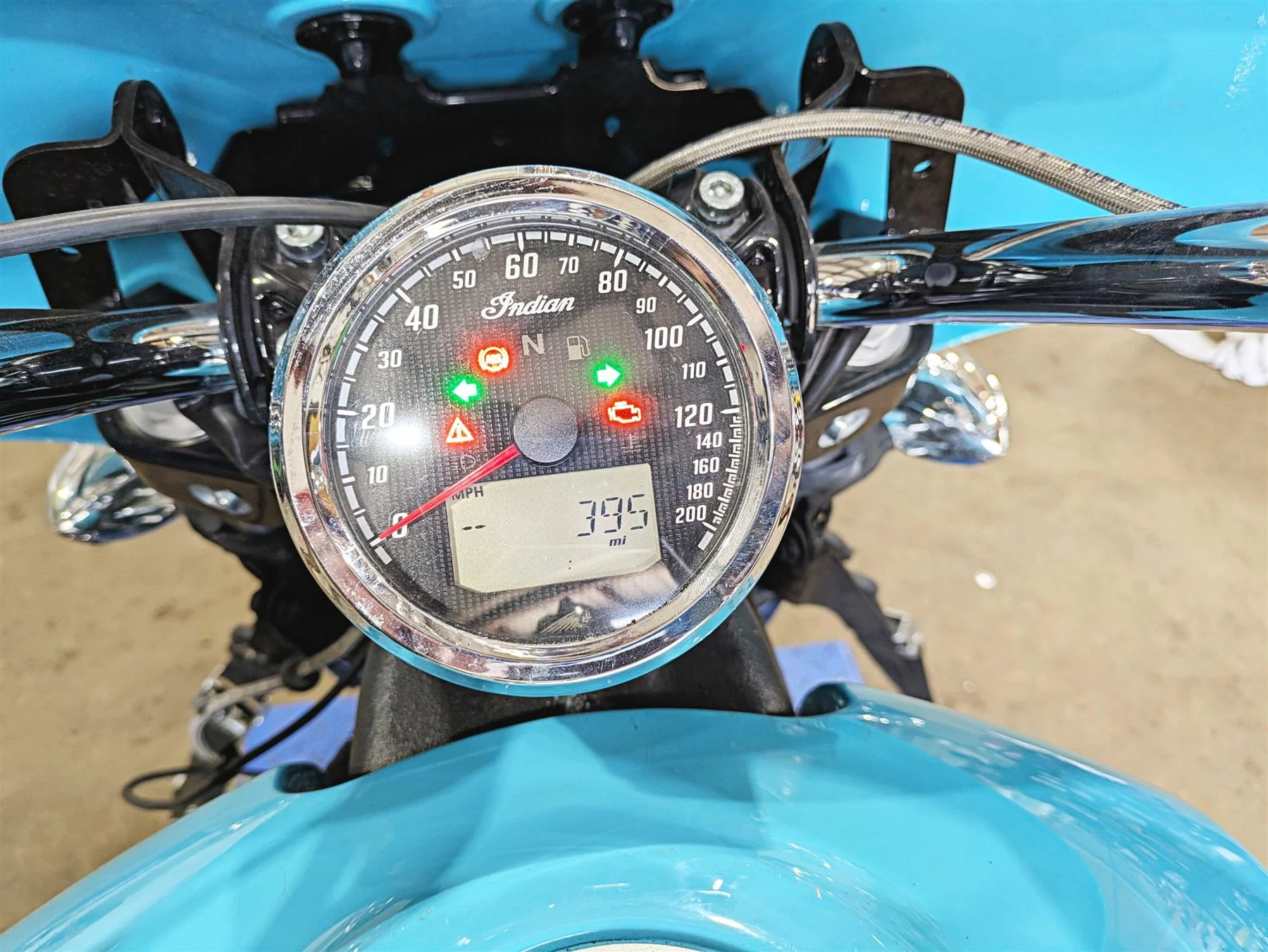 2021 Indian Scout 1200 Speedometer Gauge & Housing 395Miles Only 3280847 5633908 - Image 2