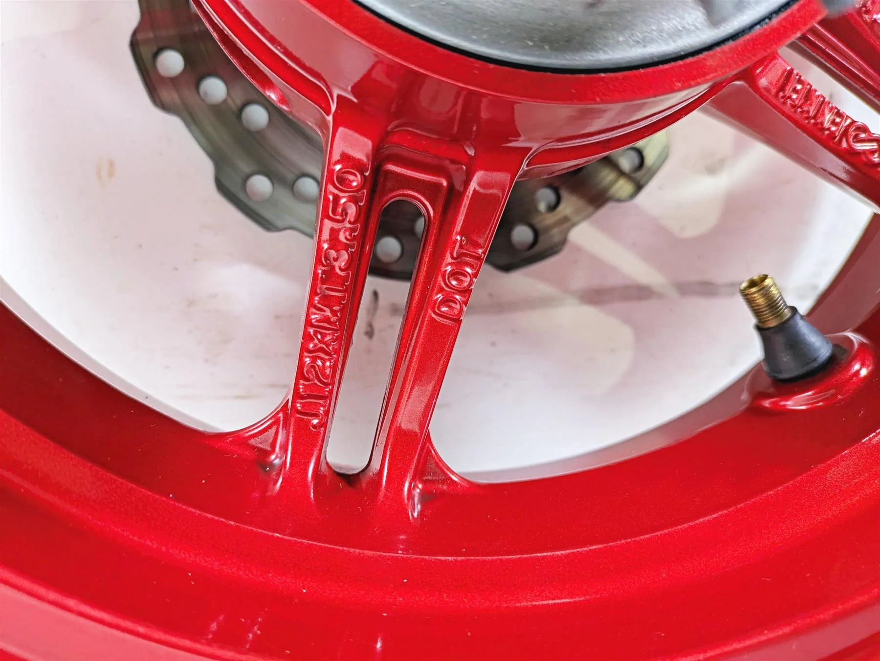 2021 Kawasaki Z125 Pro  Straight Red Front Rear Wheel Rim Set 41073-0674-63D - Image 10