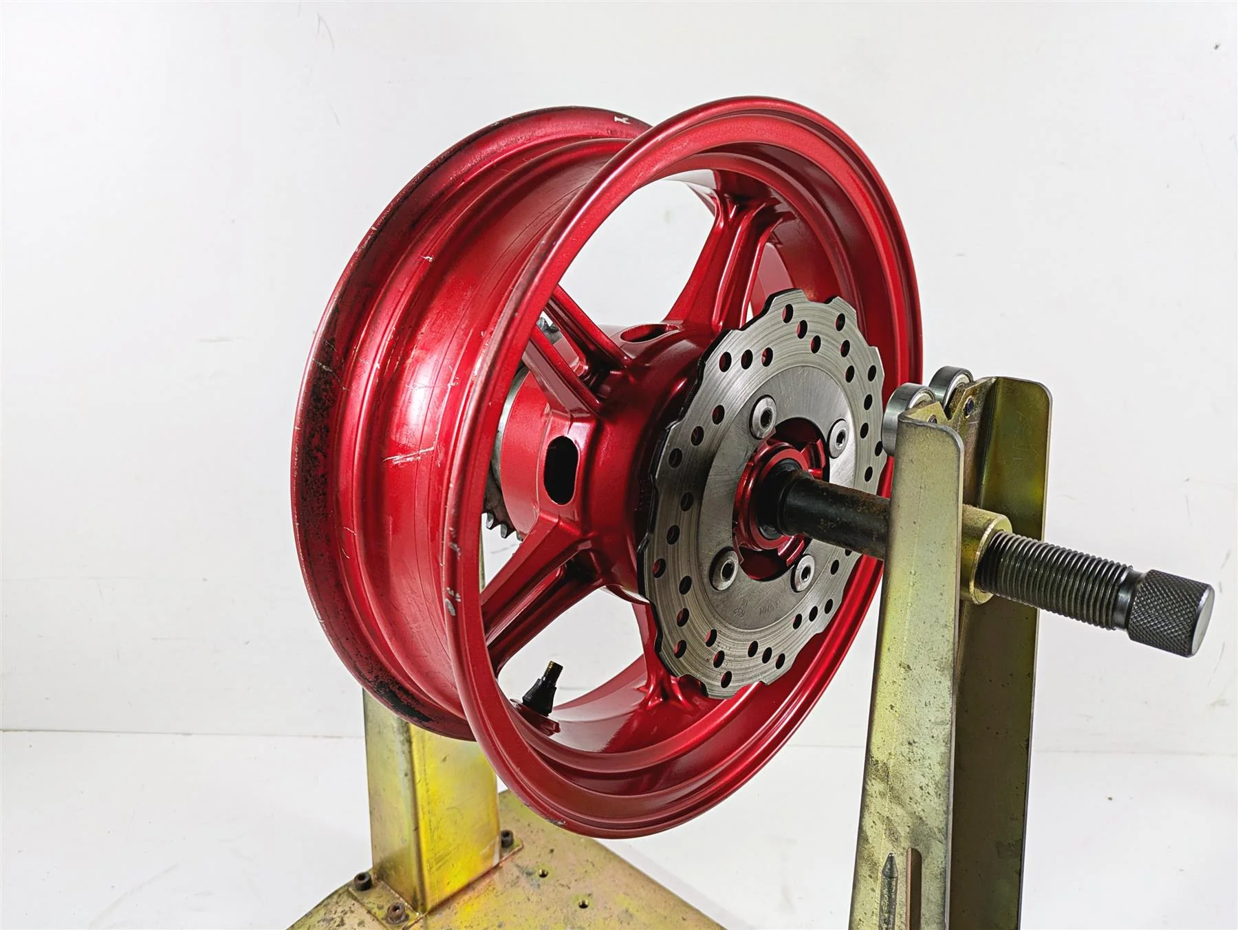 2021 Kawasaki Z125 Pro  Straight Red Front Rear Wheel Rim Set 41073-0674-63D - Image 6